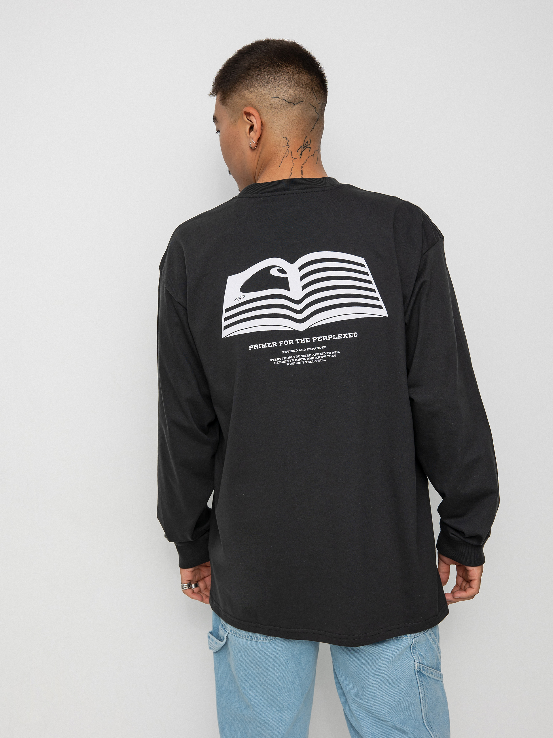 Carhartt WIP Book State Longsleeve - black (vulcan/white)