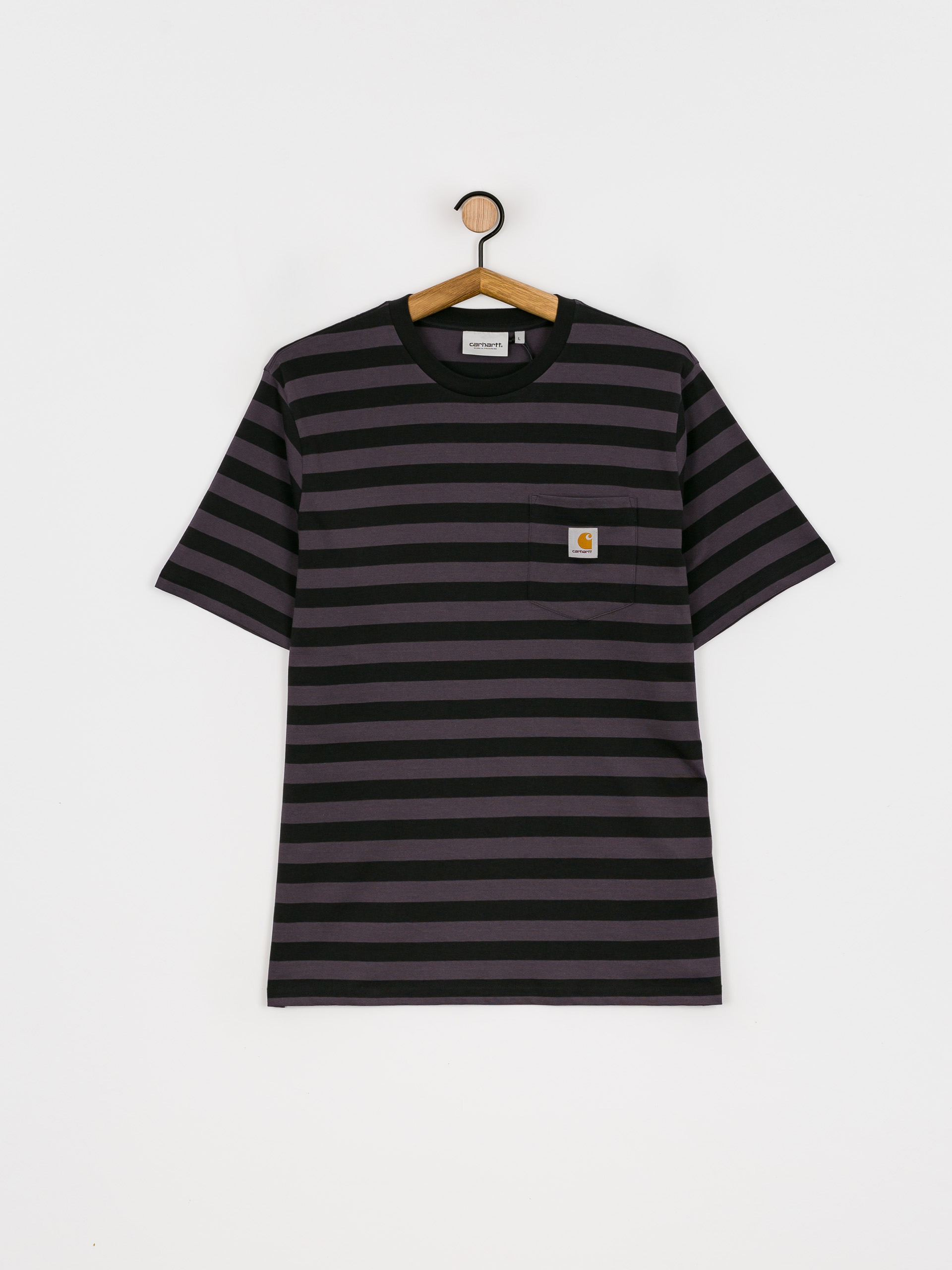Carhartt WIP Merrick Pocket T-shirt - violet (merrick stripe/soot 