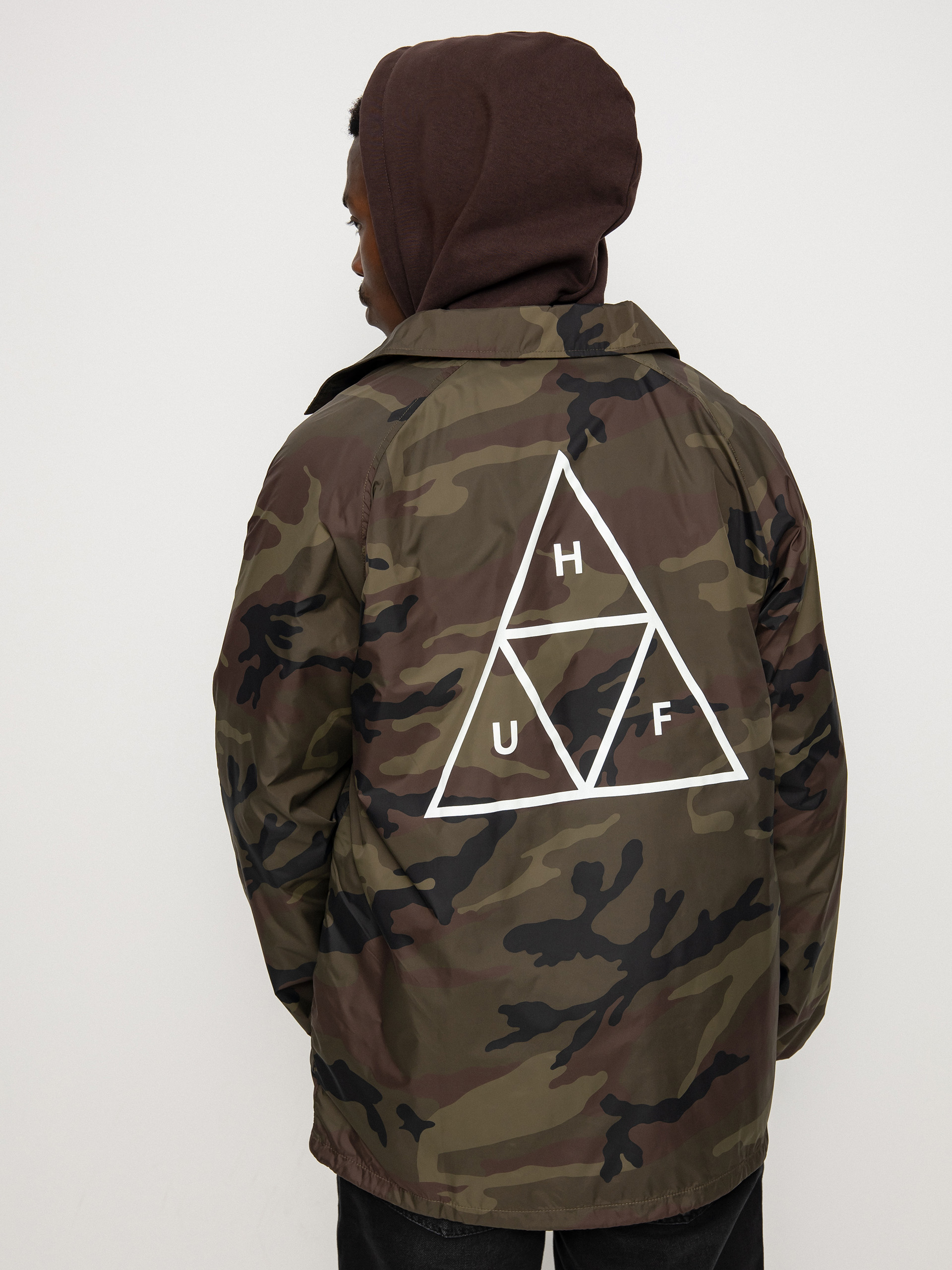 HUF Essentials Triple Triangle Coaches Jacket - camo (woodland)