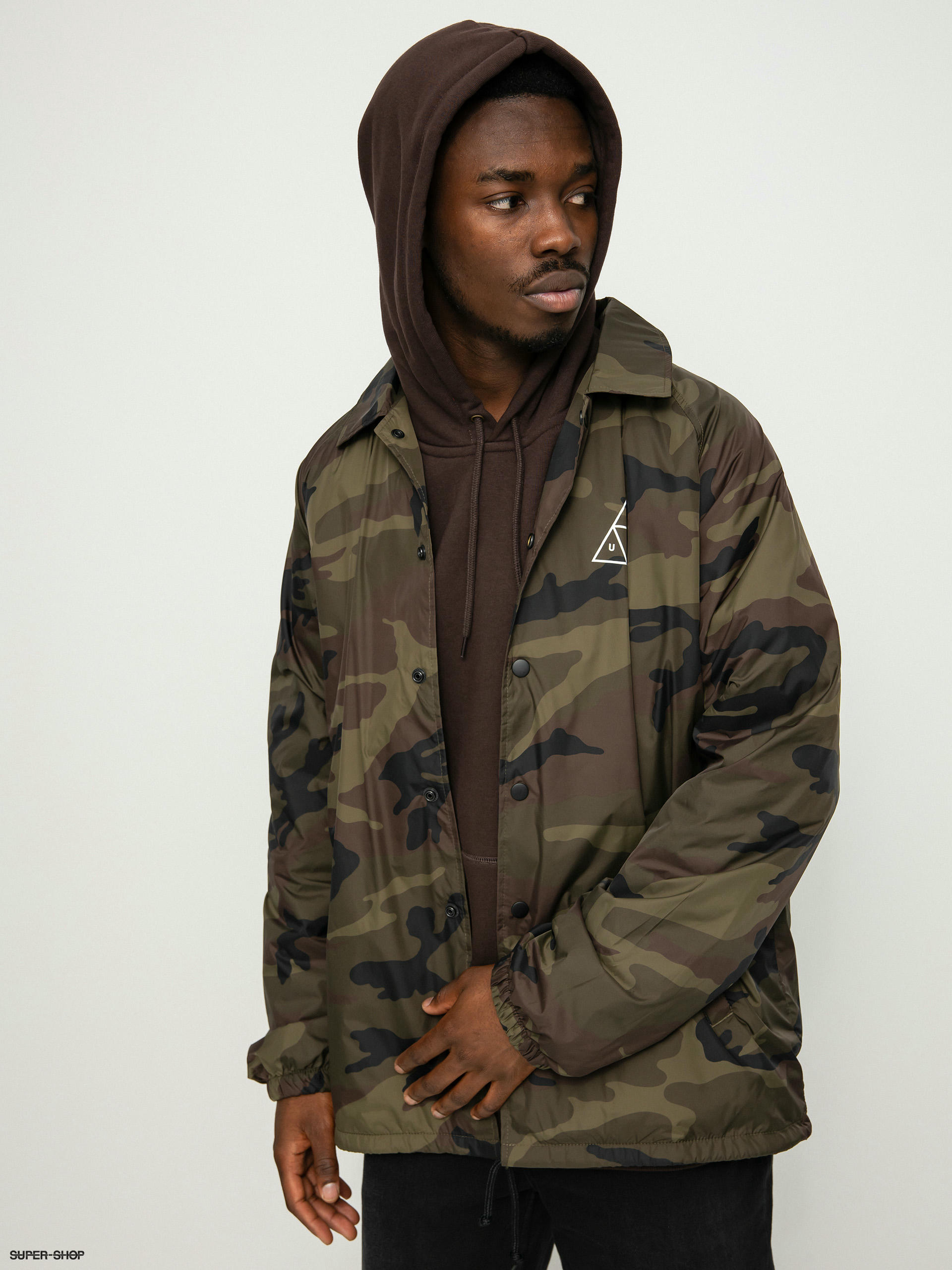 HUF Essentials Triple Triangle Coaches Jacket (woodland)