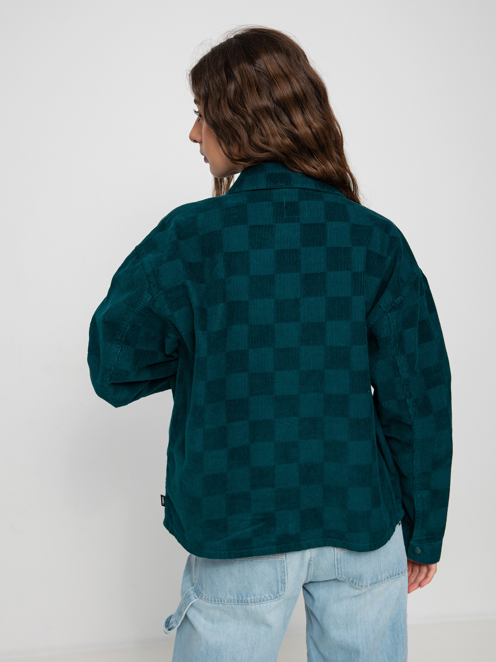 Vans Check It Out Shacket Shirt Wmn (checkerboard cord deep teal)