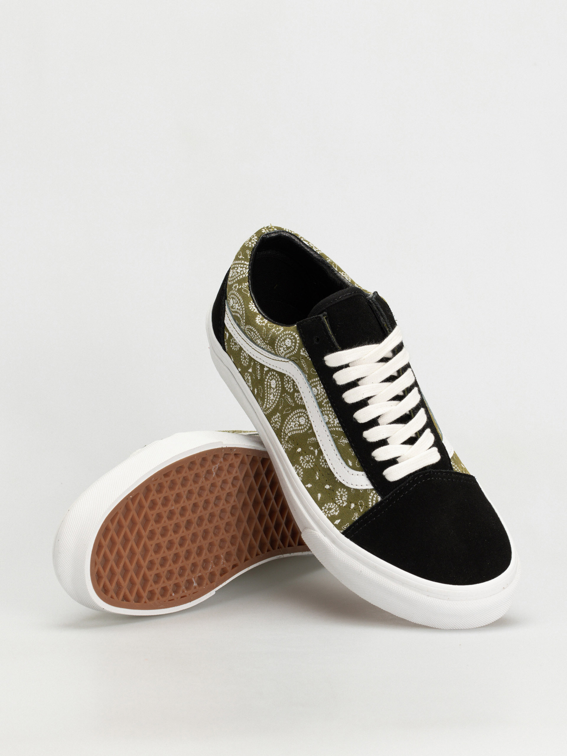 Vans Old Skool Shoes (paisley suede black/olive)