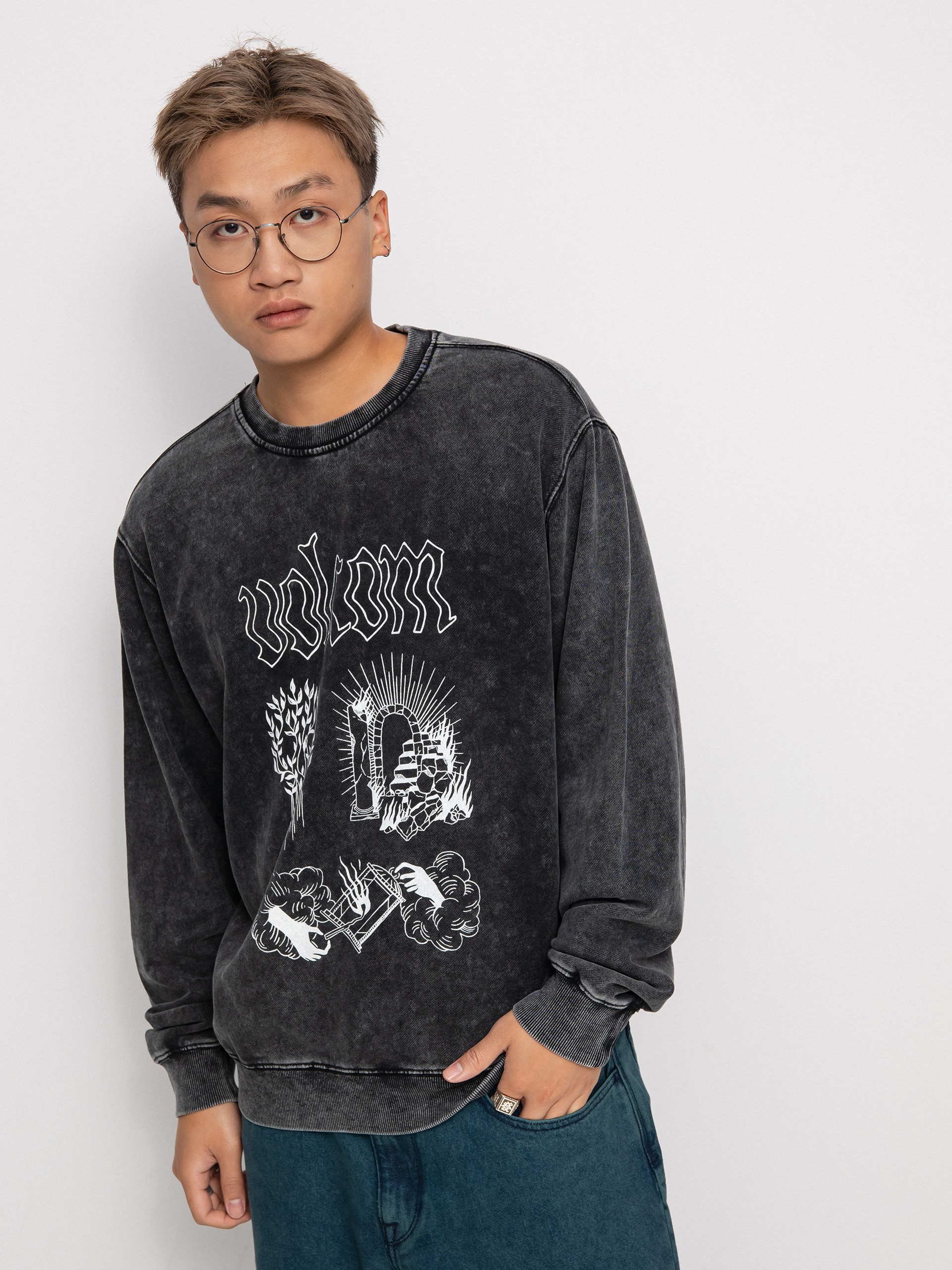 Volcom Fa Vaderetro Crew Sweatshirt (black)