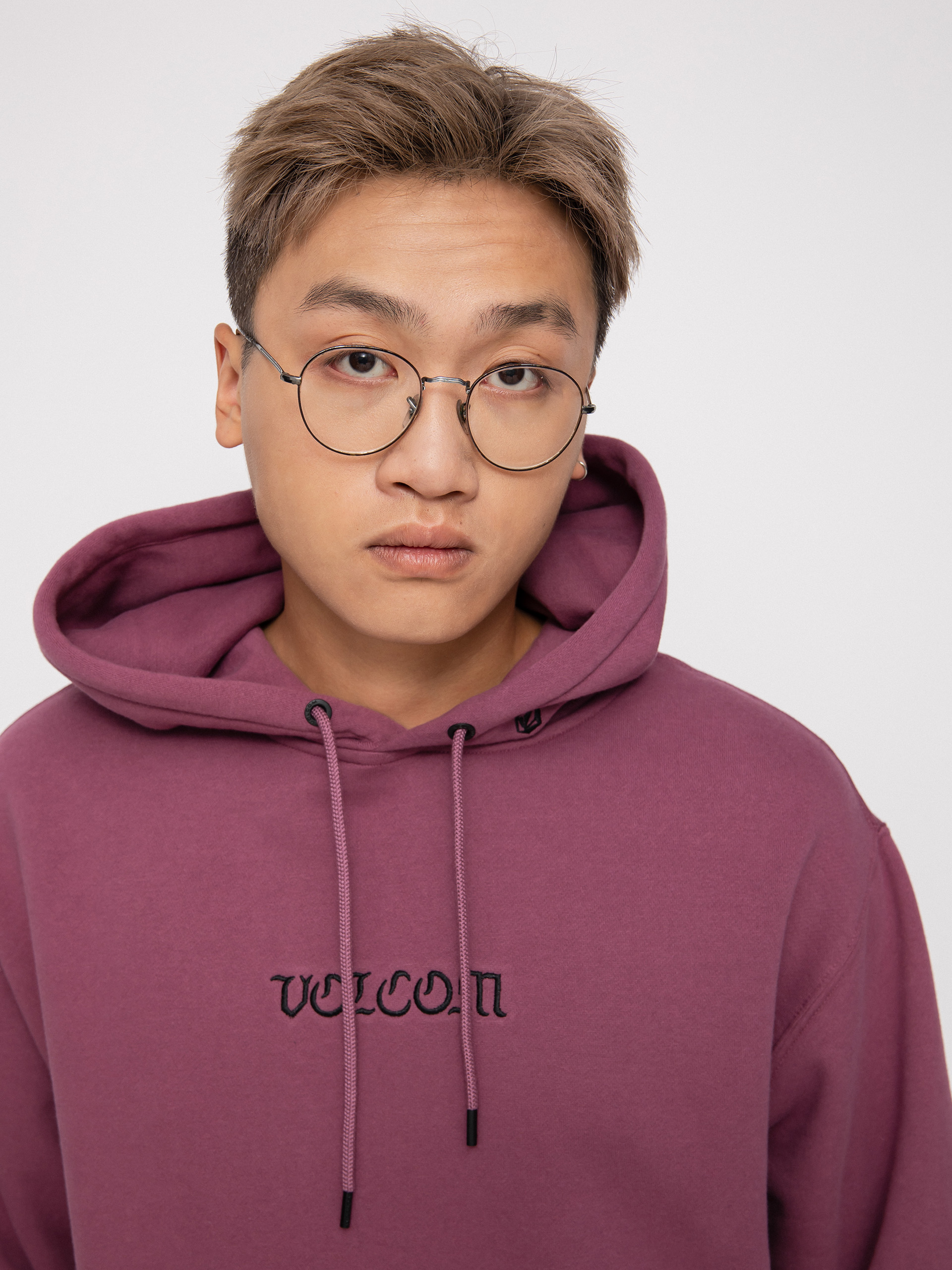 Volcom Gothstone Pullover Hoodie – Orchid Color, Medium, Made With Recycled Fibers