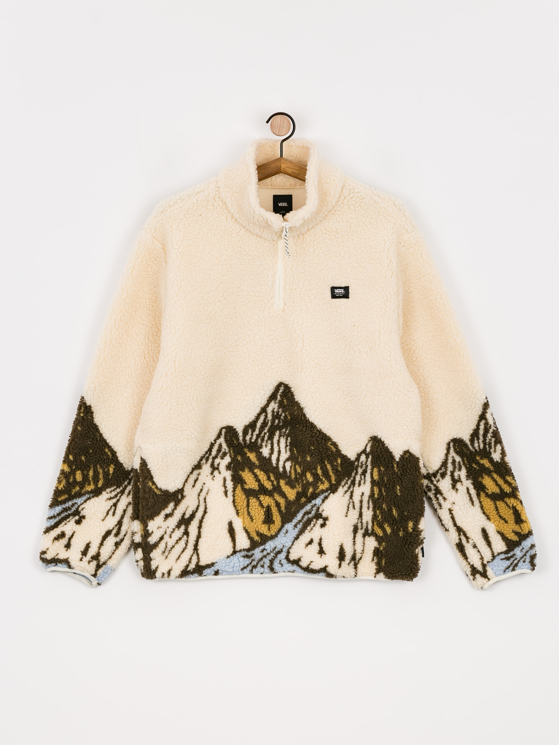 Herren Vans Mt Qzip Fleece jacke (antique white)