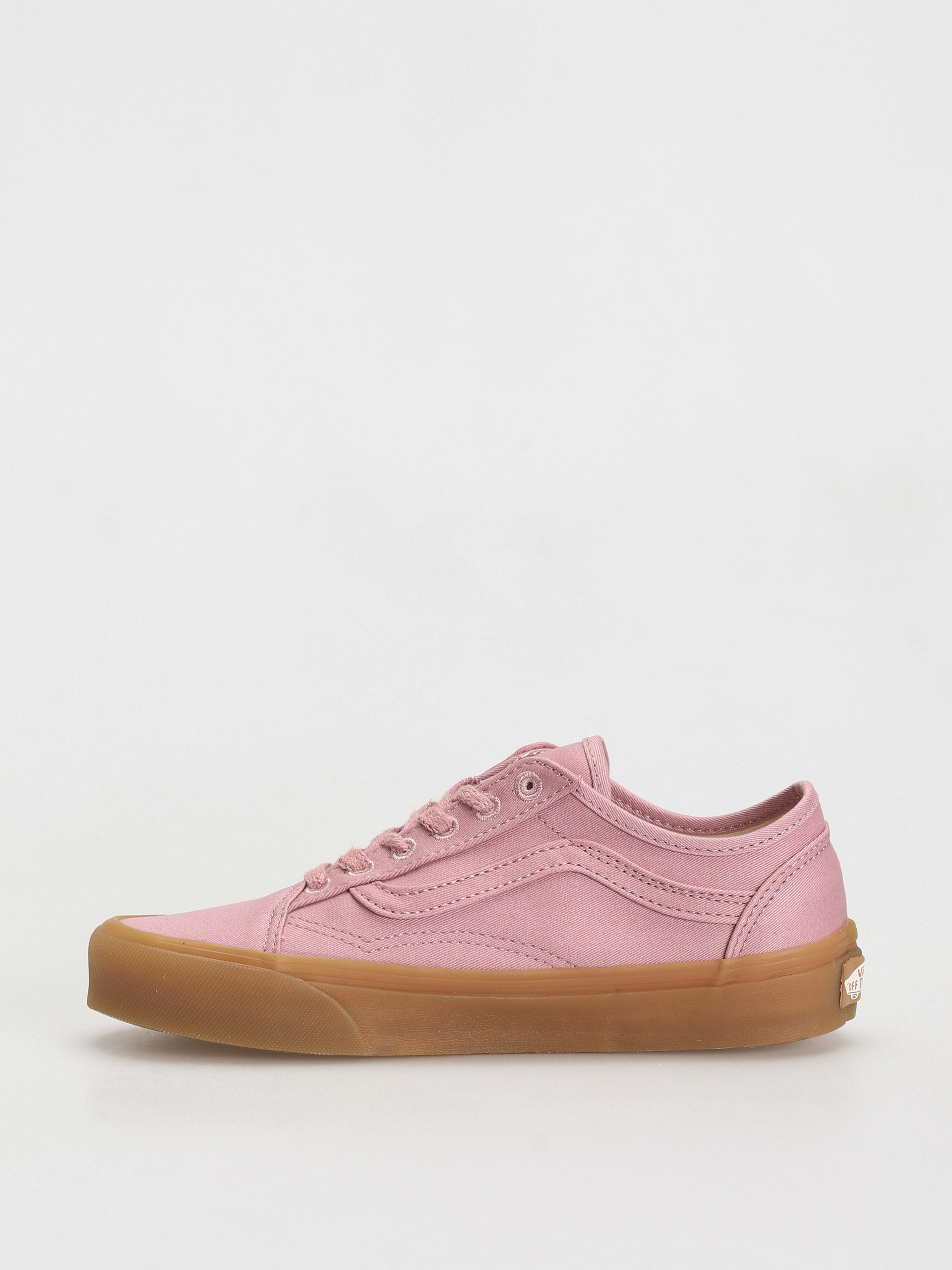 Pink vans hotsell with brown sole