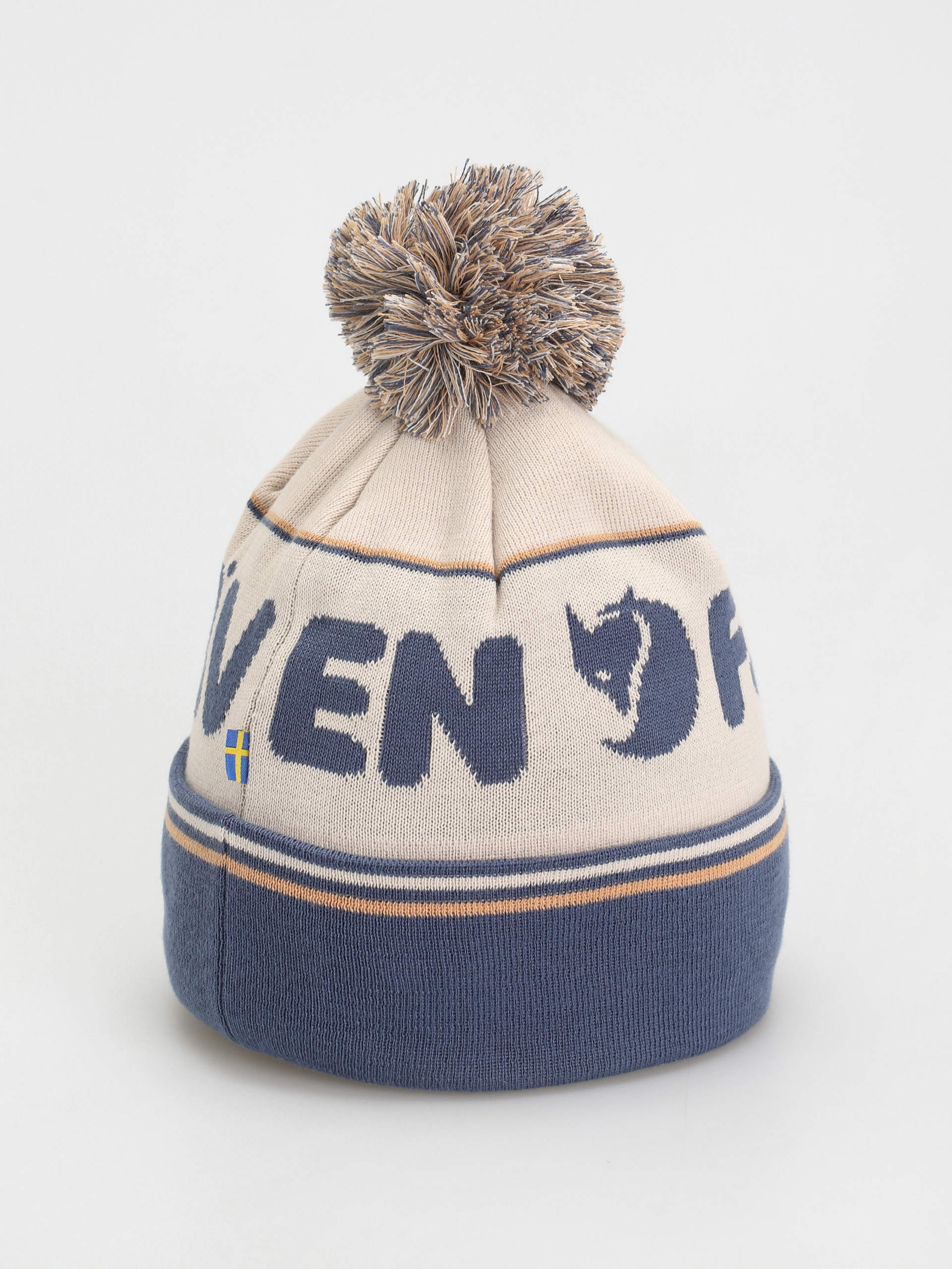 Fjallraven Pom Hat Beanie (chalk white/indigo blue)