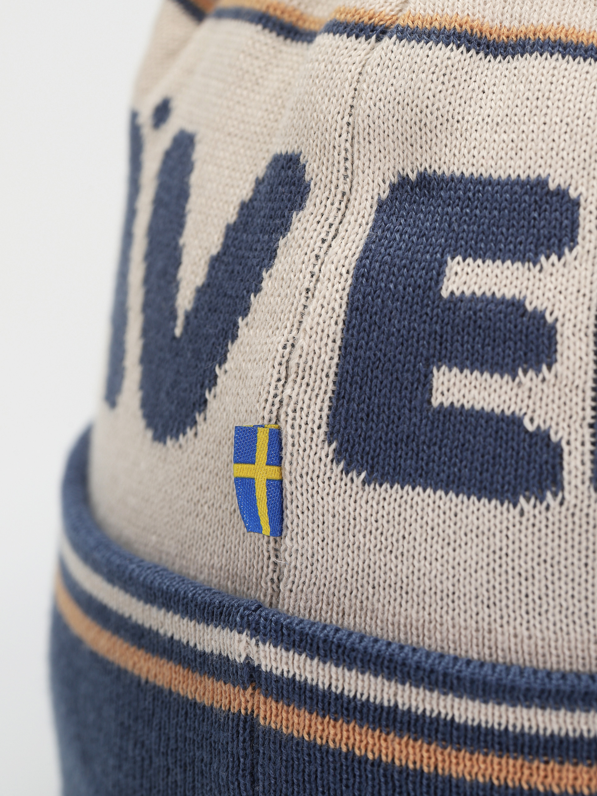 Fjallraven Pom Hat Mütze (chalk white/indigo blue)