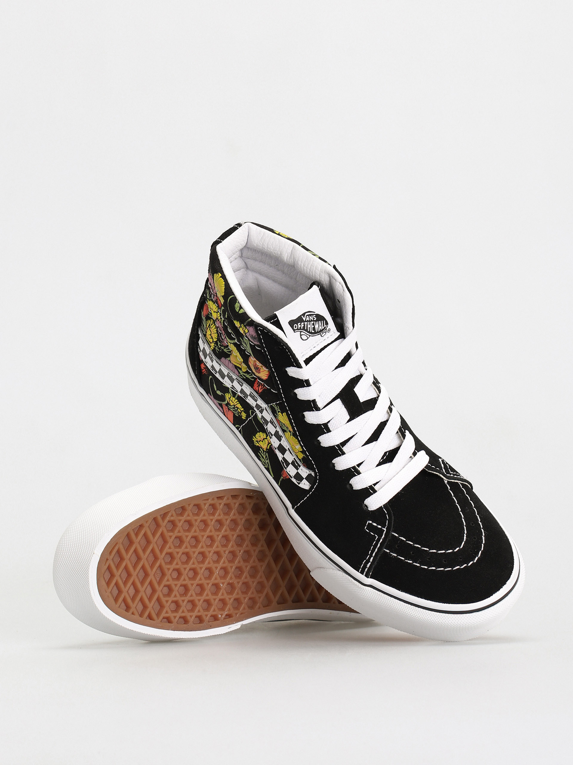 Vans Sk8 Hi Platform Shoes black (poppy checkerboard black