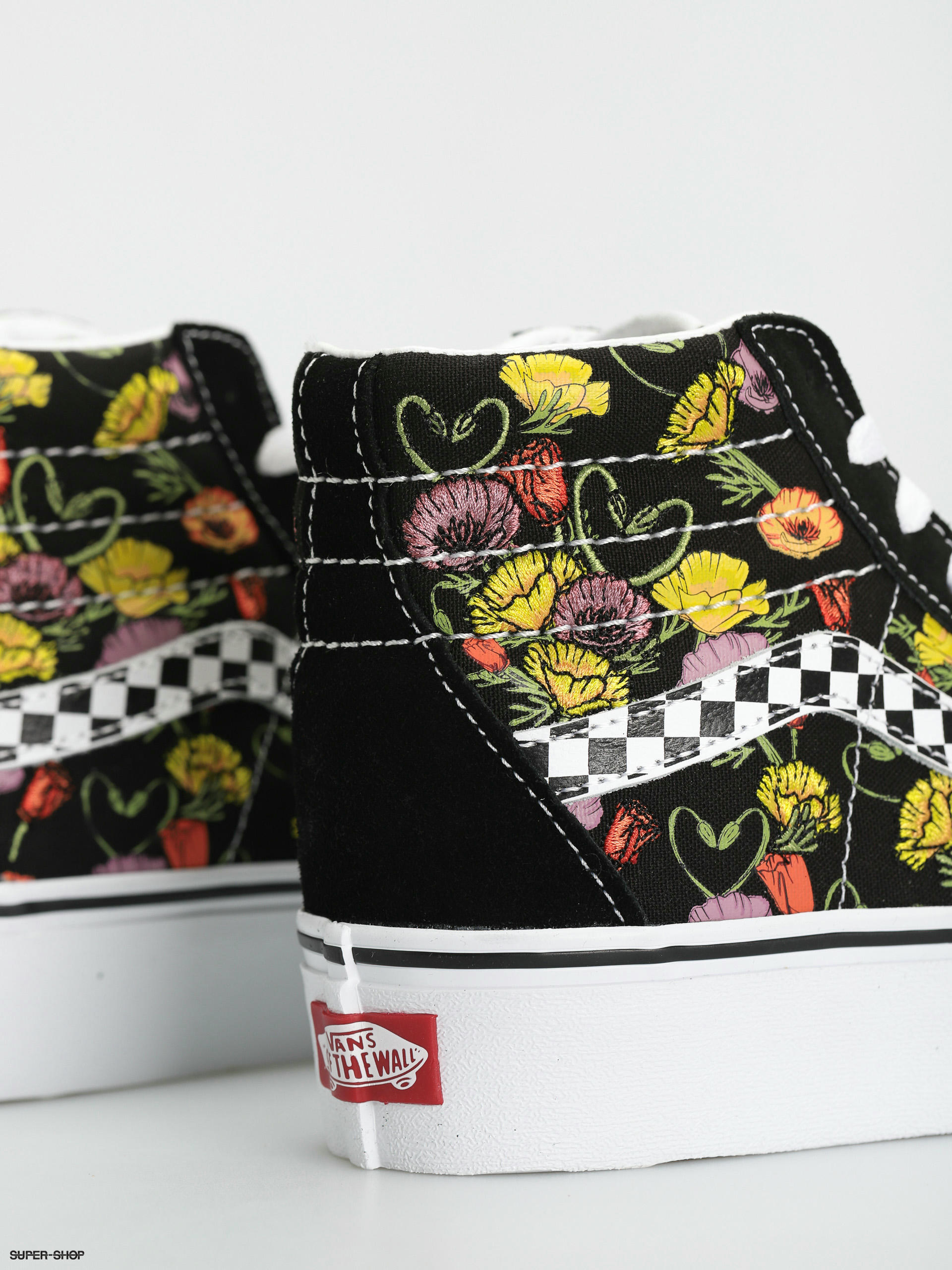 Vans Sk8-Hi Platform 2.0 Shoes (Poppy Checkerboard Black/Multi) 5.0 Boys = 6.5 Women