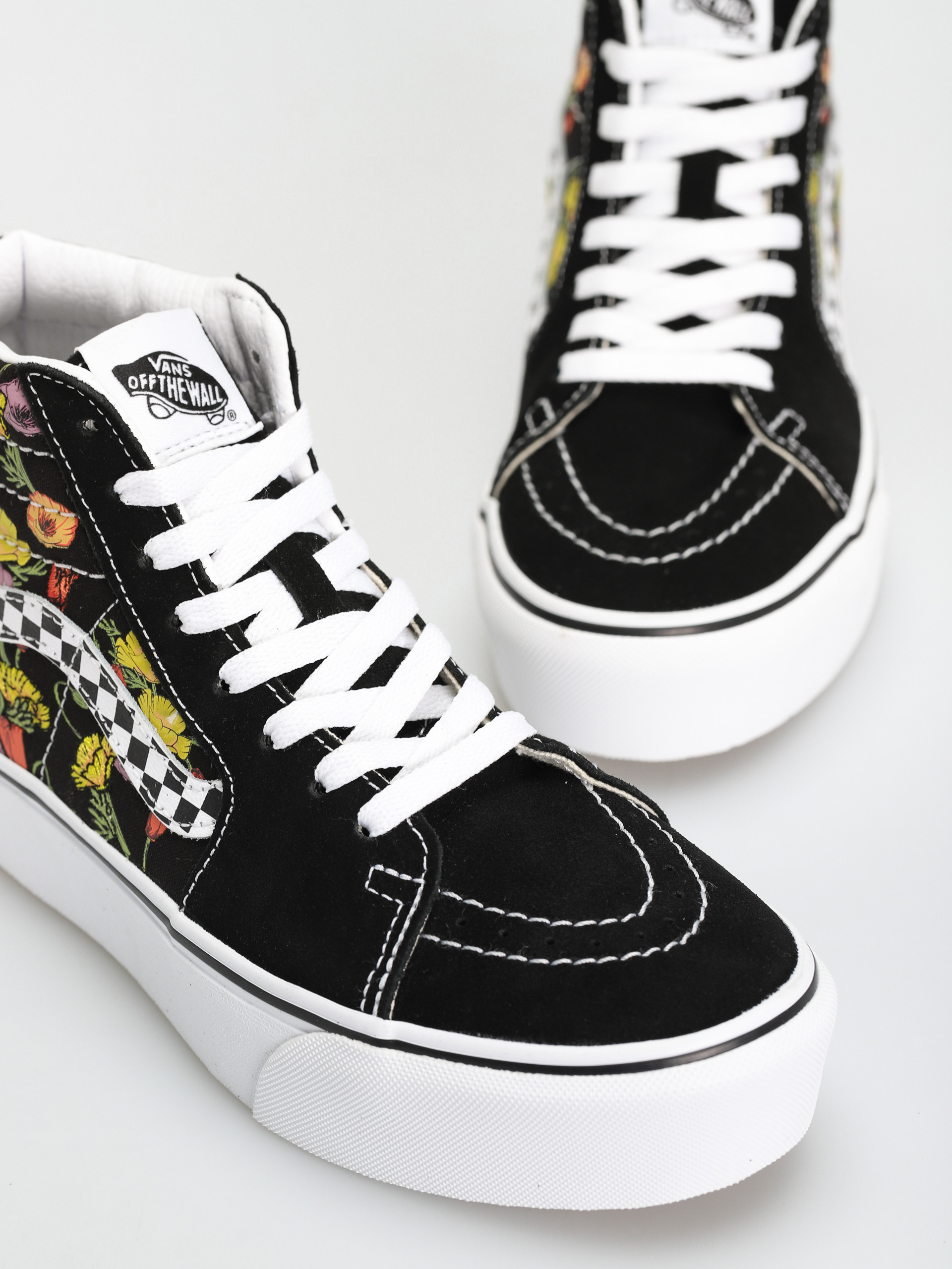 Vans Sk8 Hi Platform 2.0 Shoes (poppy checkerboard black/multi)