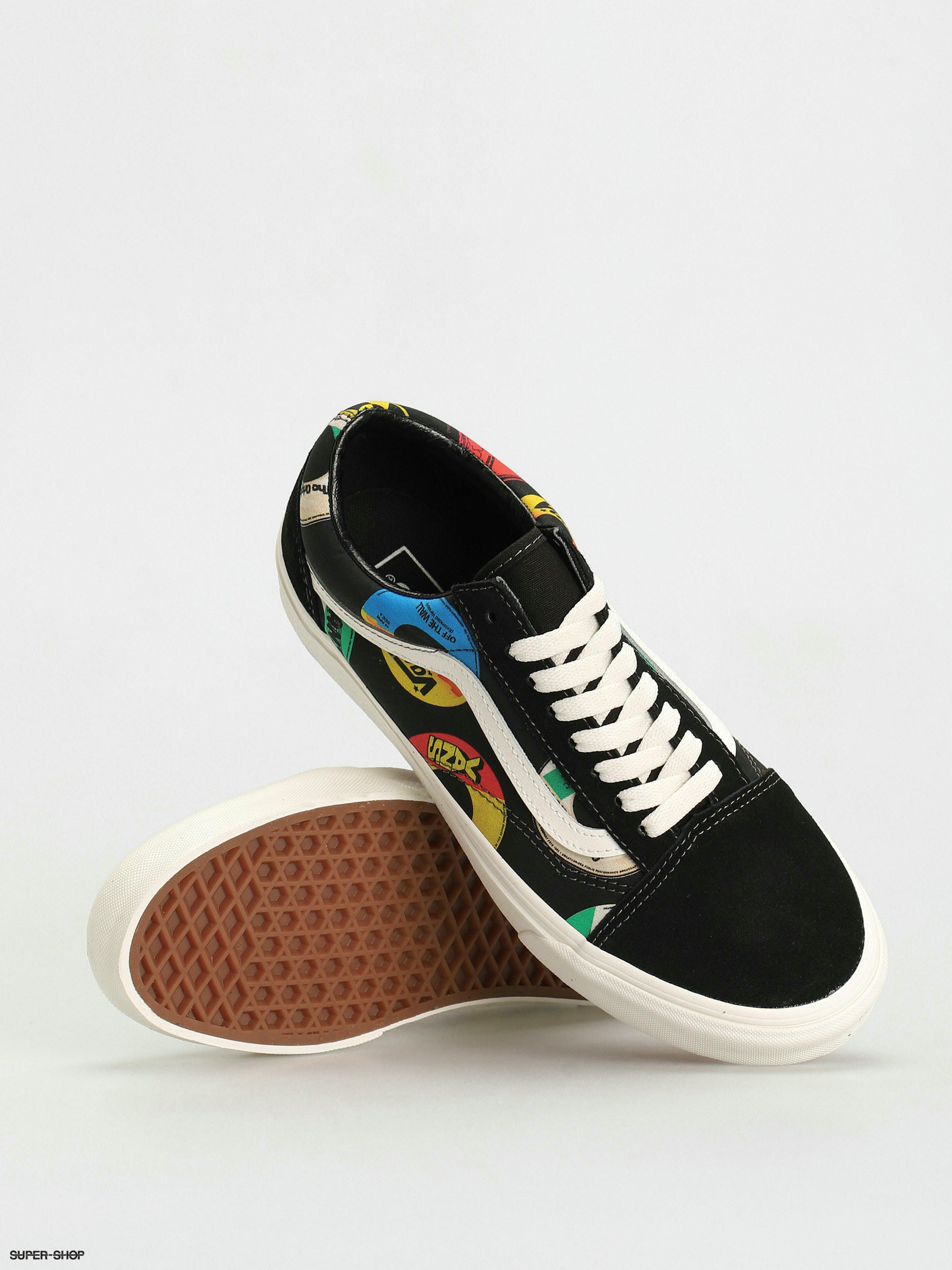 Rainbow vans with store black