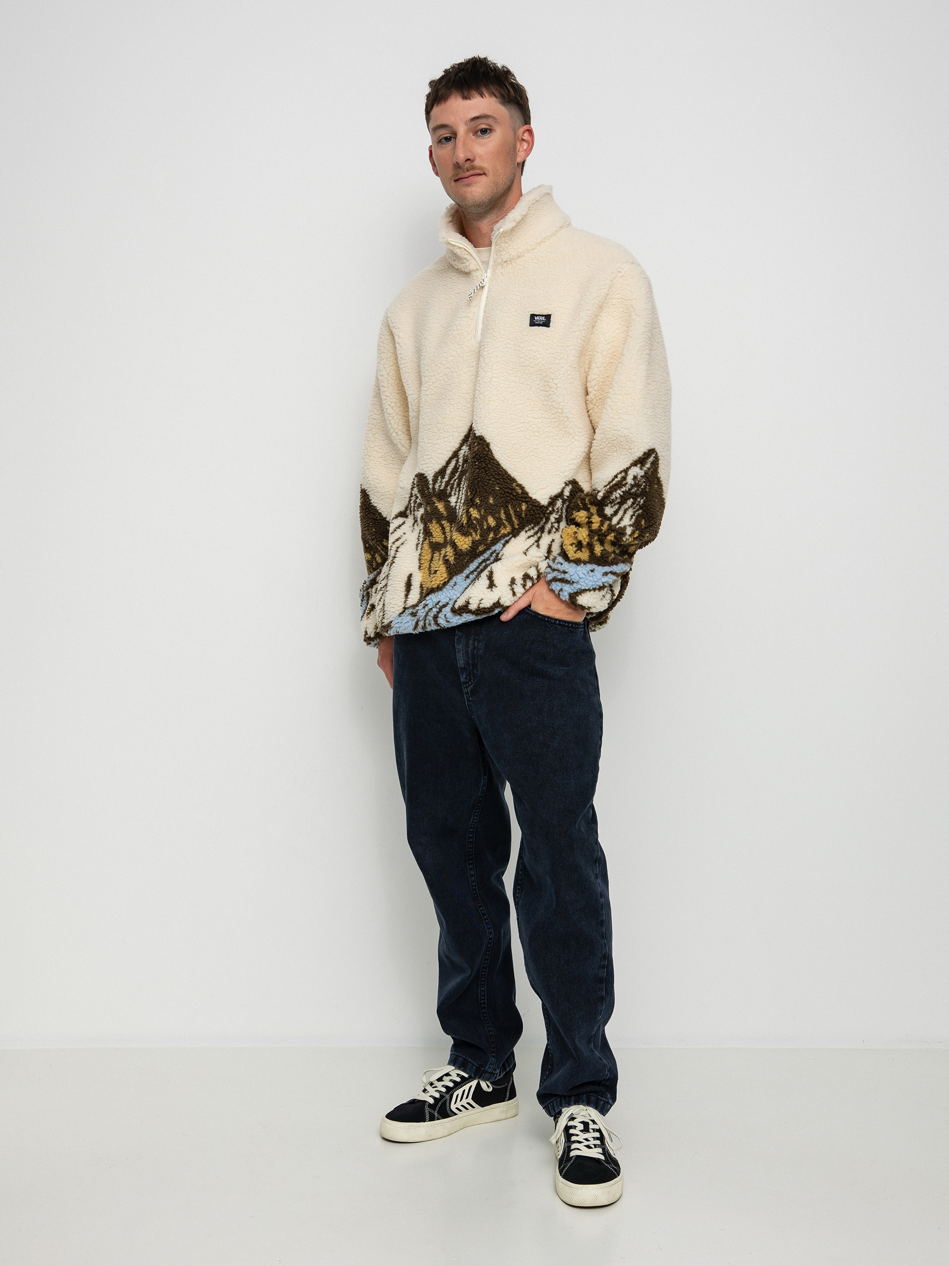 Herren Vans Mt Qzip Fleece jacke (antique white)