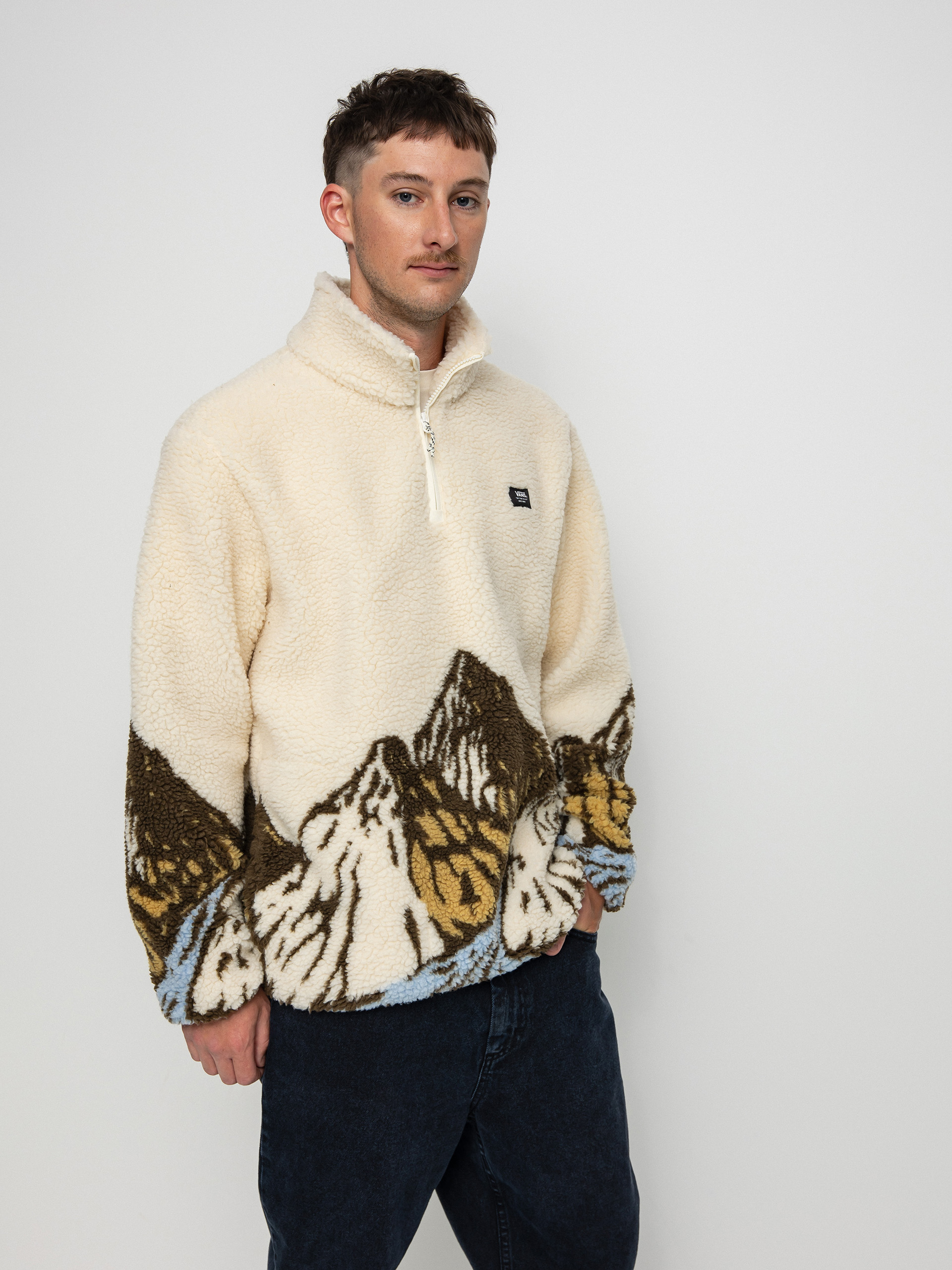 Mens Vans Mt Qzip Fleece (antique white)