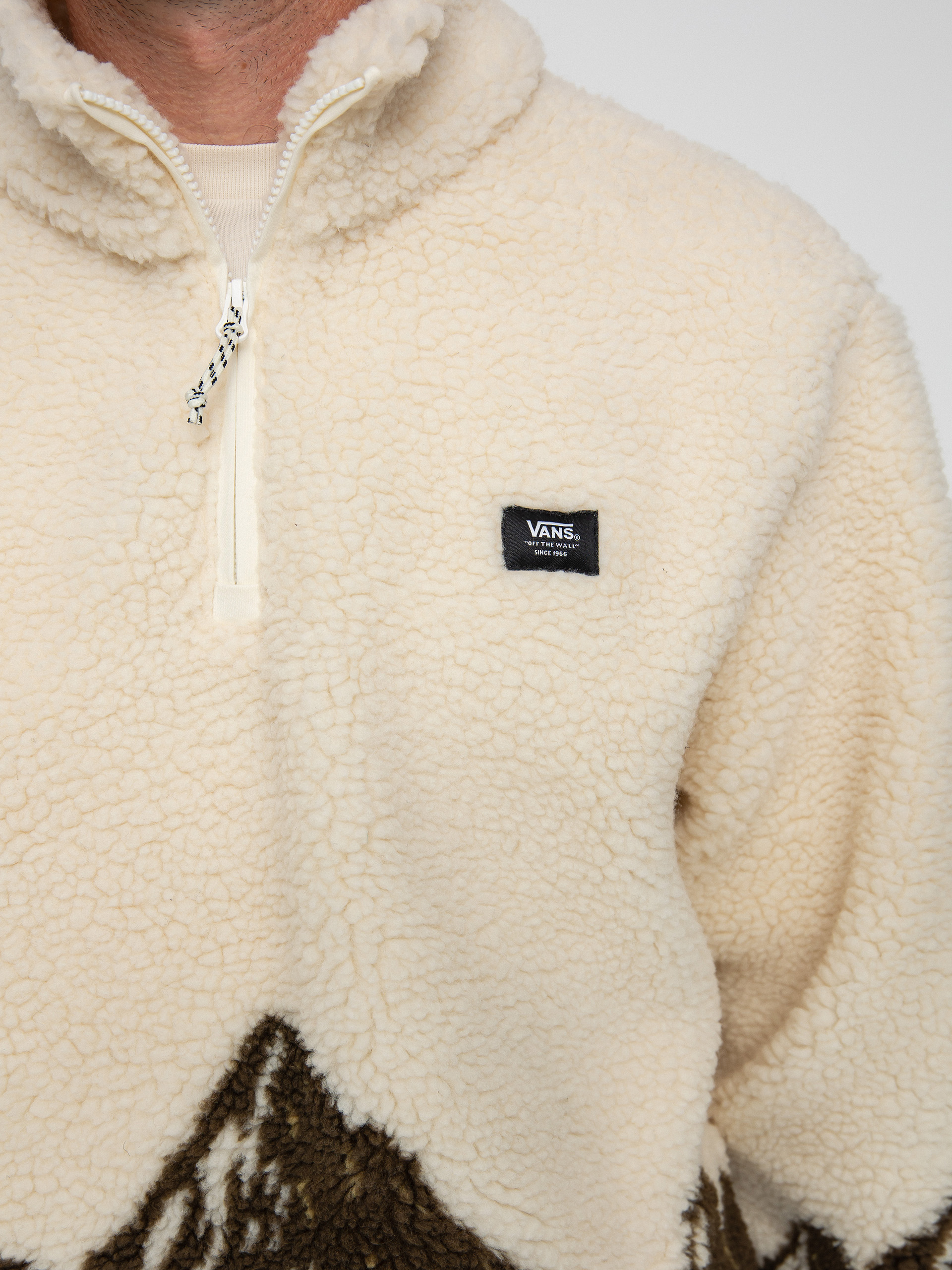 Herren Vans Mt Qzip Fleece jacke (antique white)