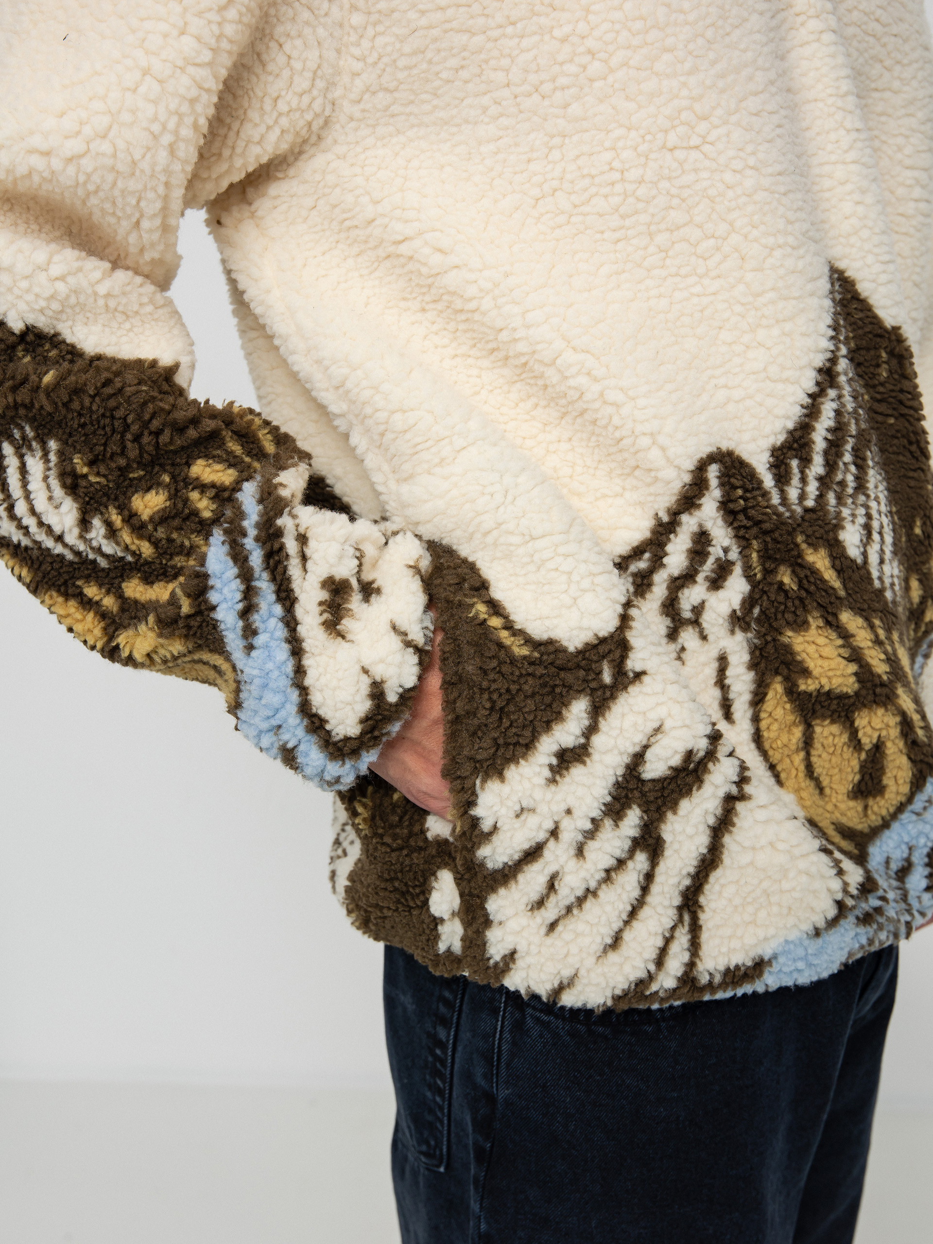 Herren Vans Mt Qzip Fleece jacke (antique white)