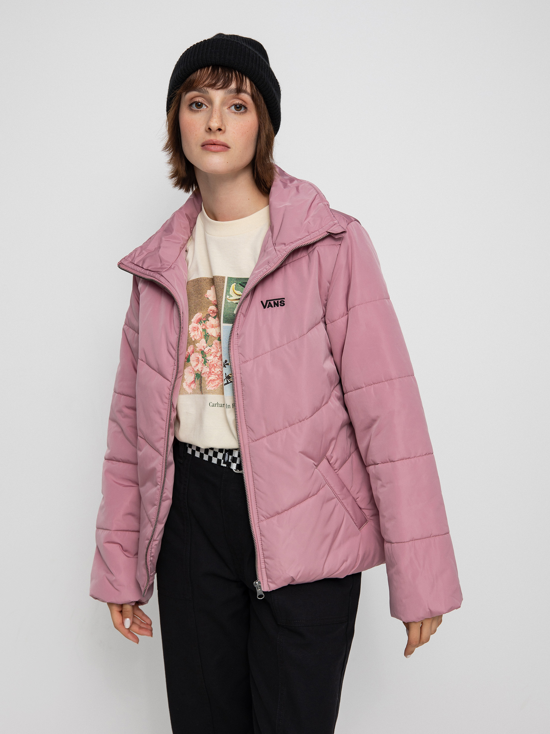 Vans pink puffer jacket sale