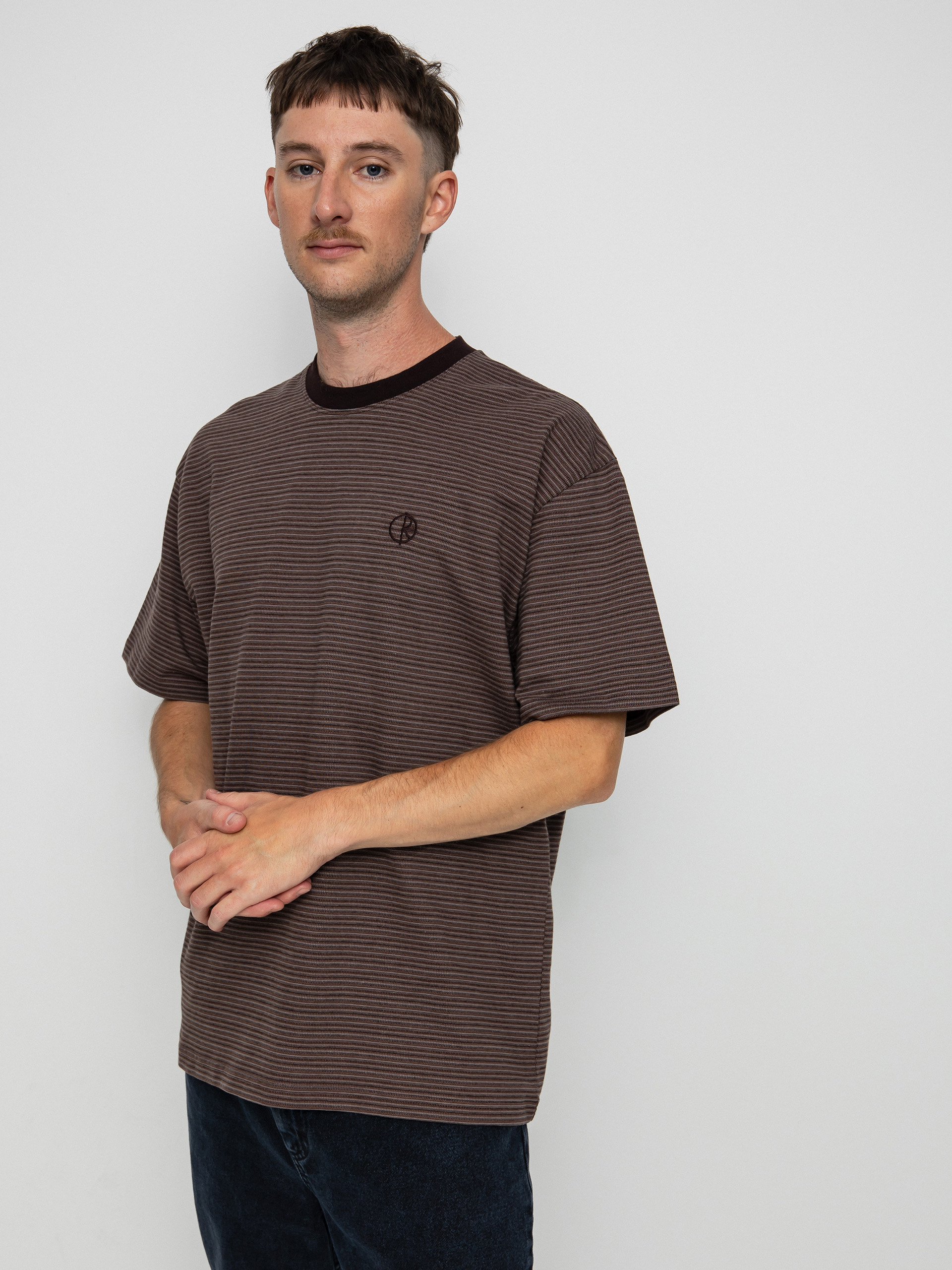 Polar Skate Dizzy Stripe T-shirt (chocolate)