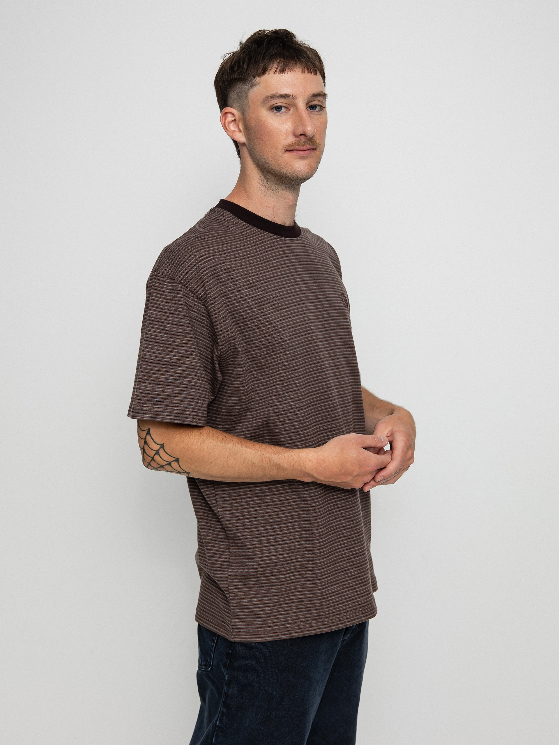 Polar Skate Dizzy Stripe T-shirt (chocolate)
