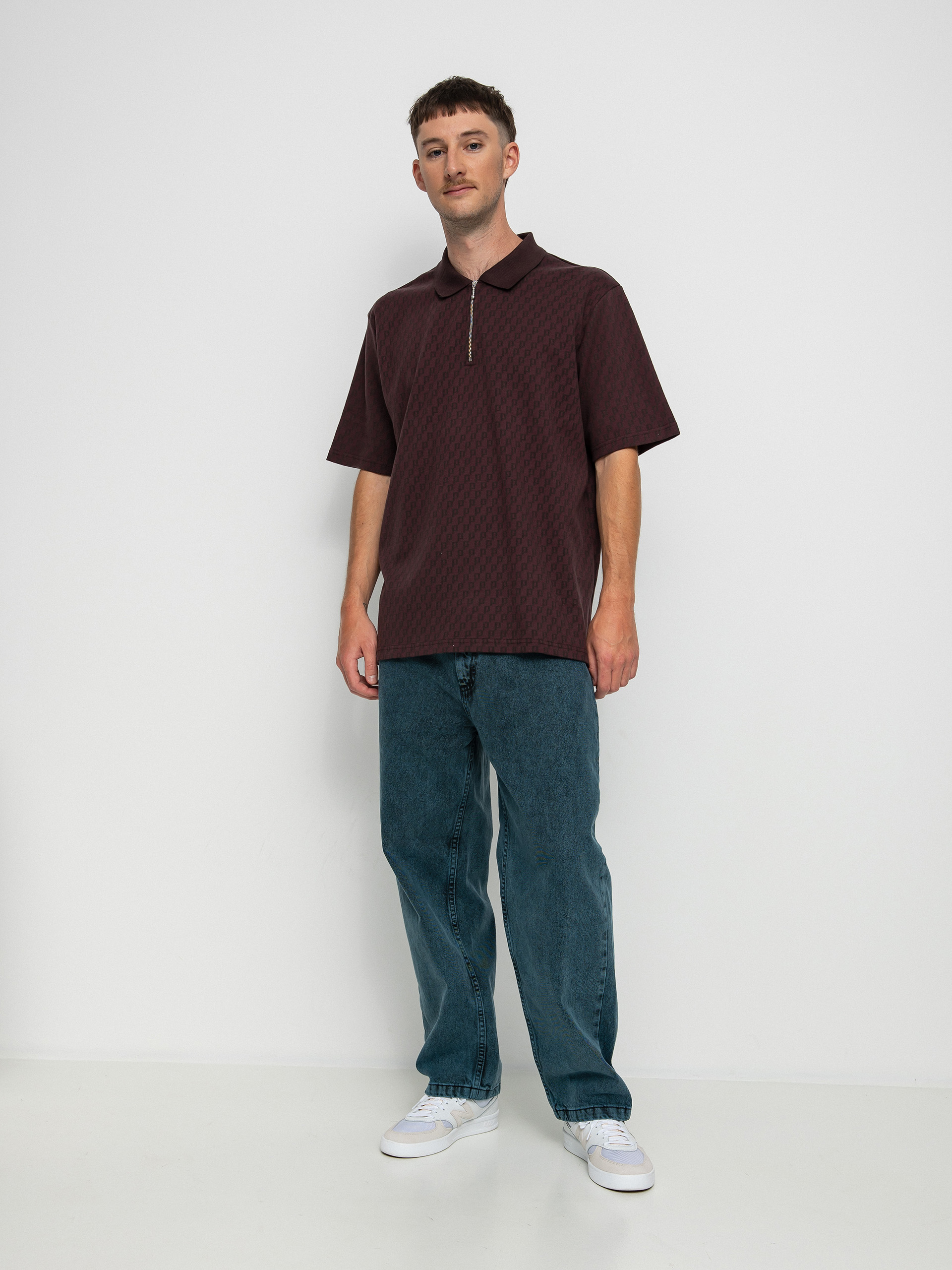 Polar Skate Zip Polo t-shirt (bordeaux)