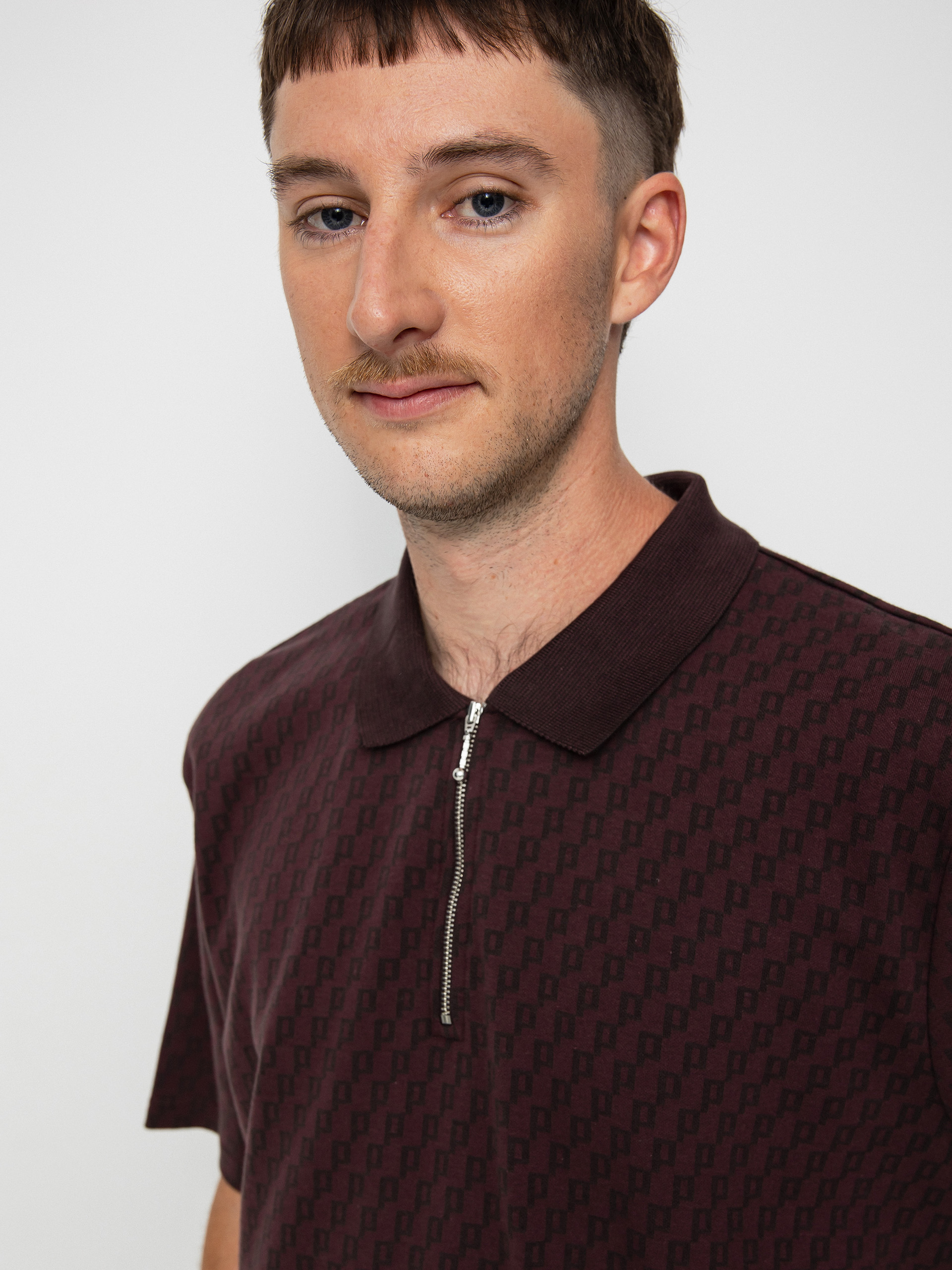 Polar Skate Zip Polo t-shirt (bordeaux)