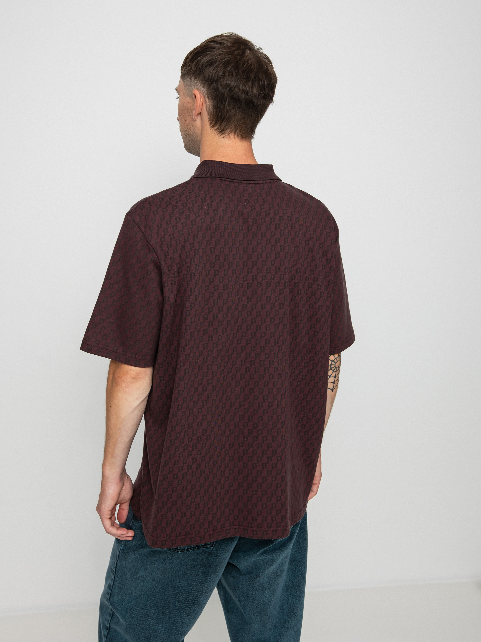 Polar Skate Zip Polo t-shirt (bordeaux)