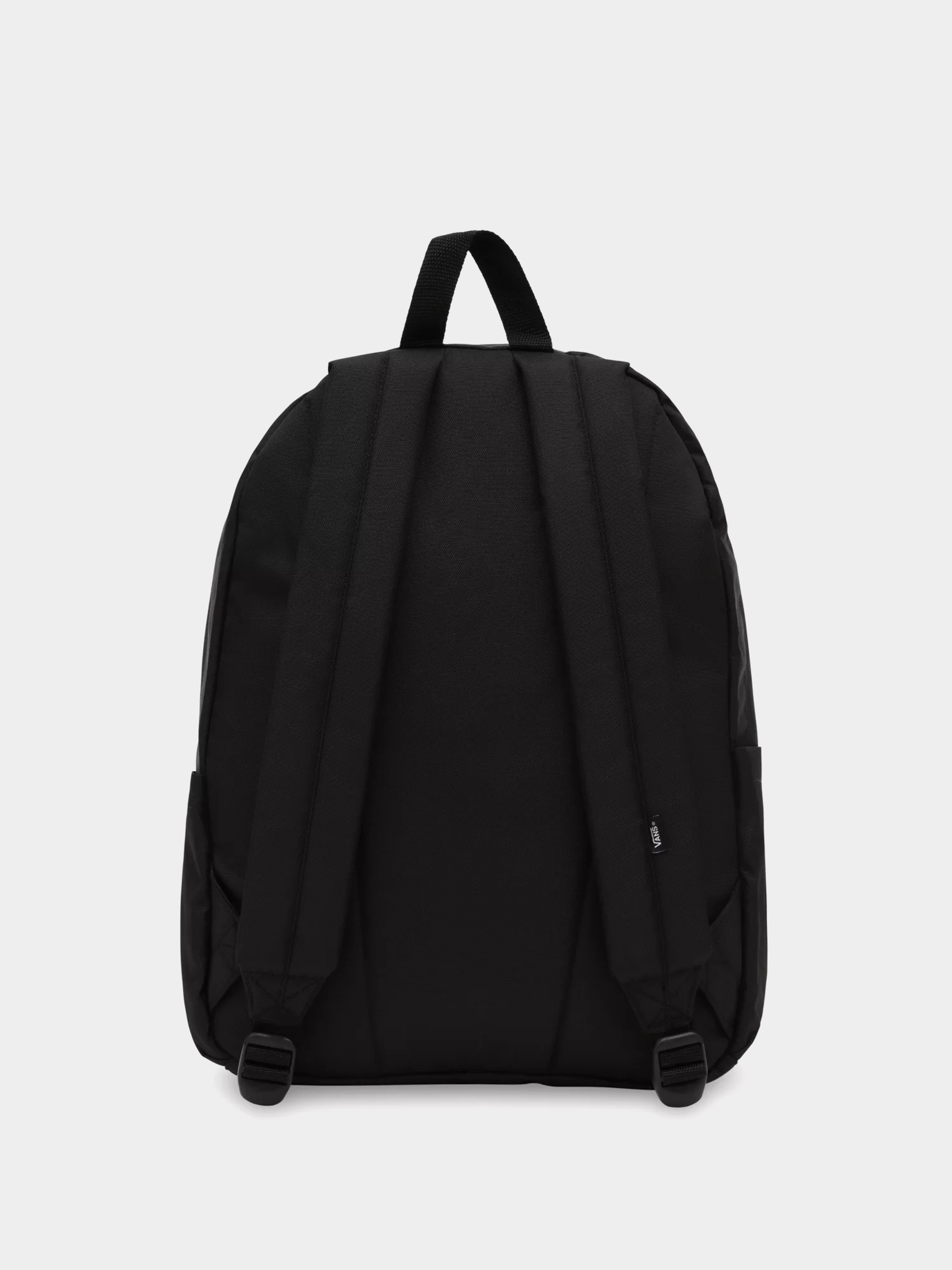 Plain black vans on sale backpack