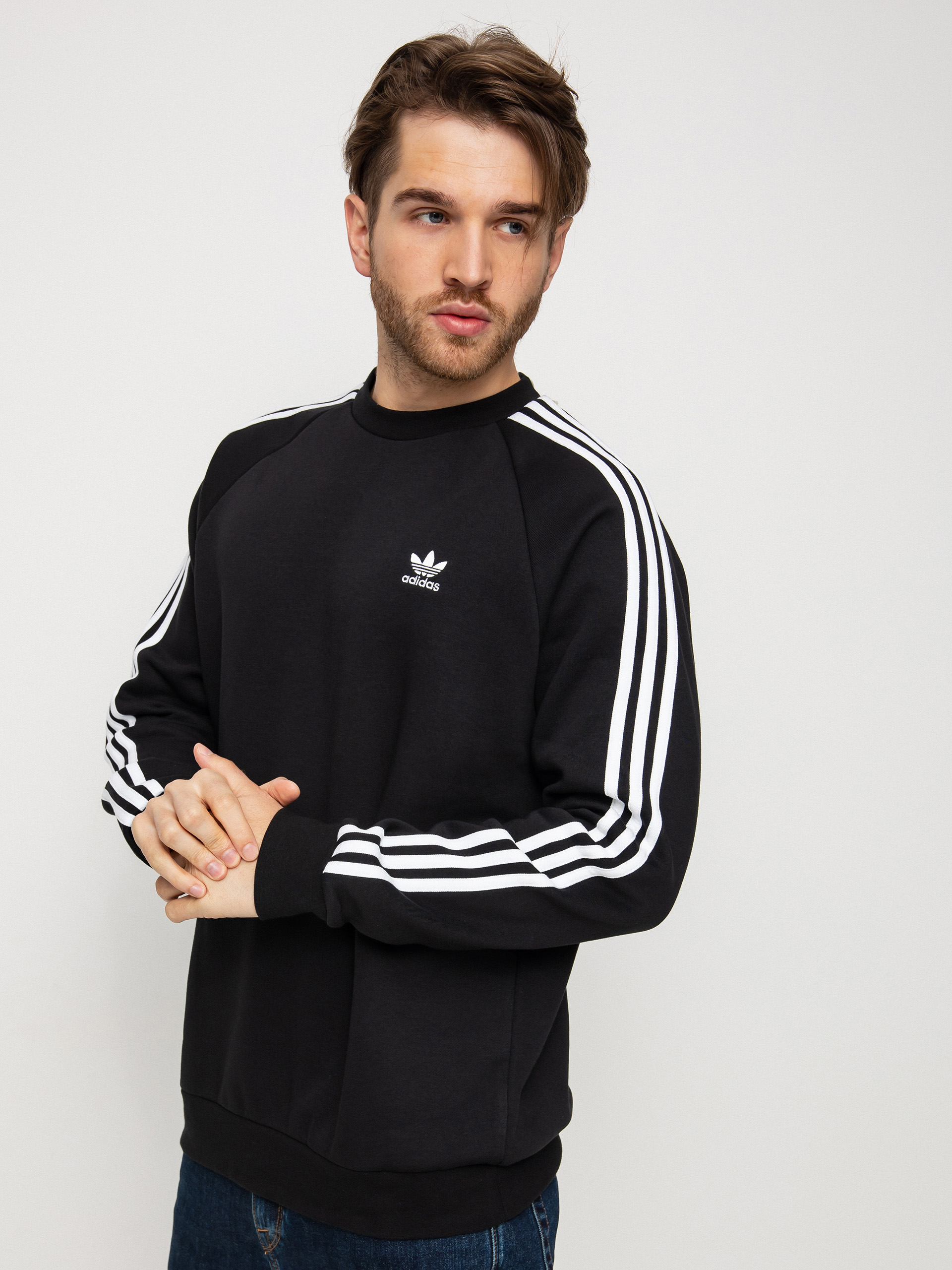 adidas Originals 3 Stripes Crew Sweatshirt black black