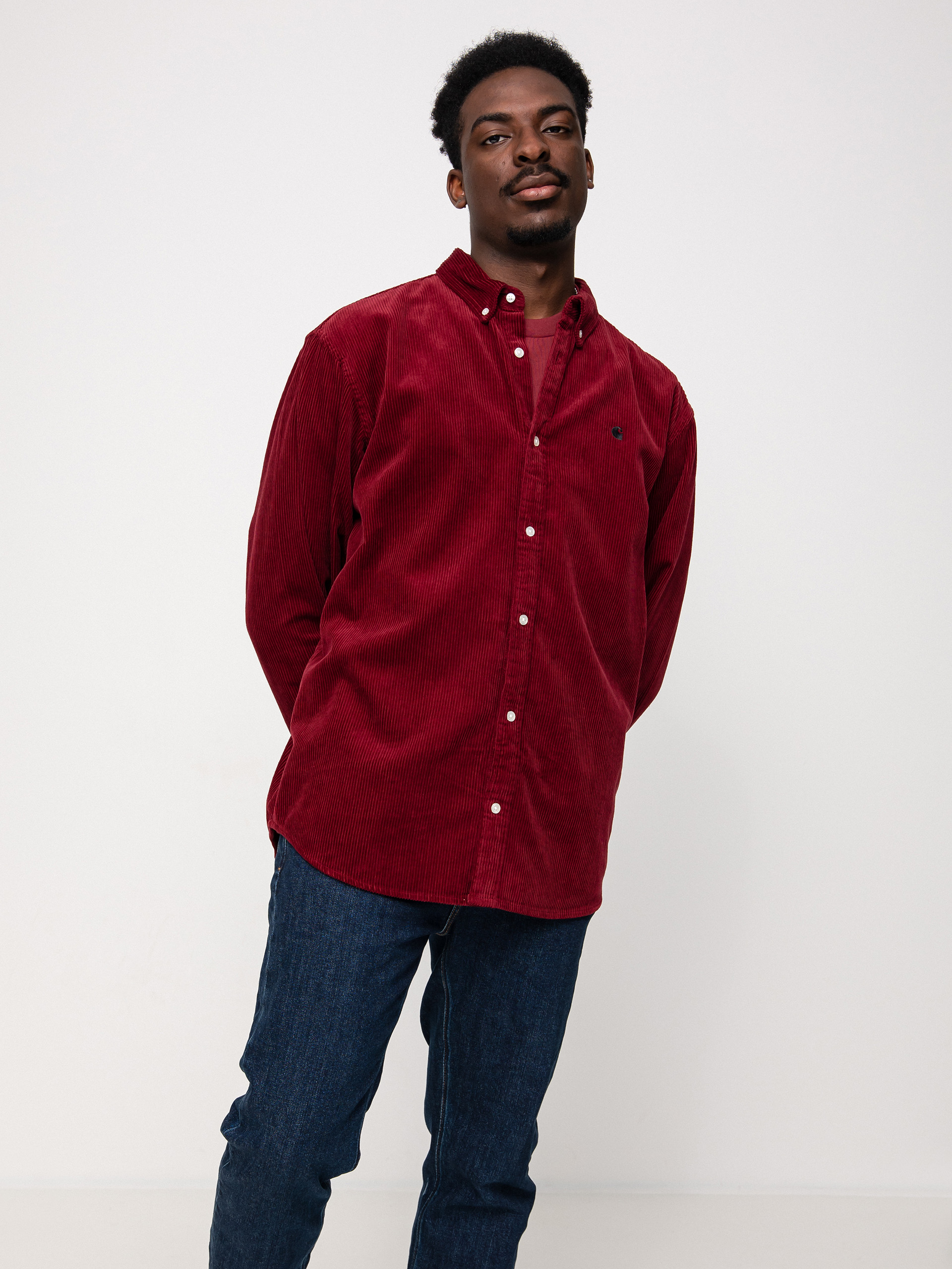 Carhartt WIP Madison Cord Shirt - burgundy (corvina/black)