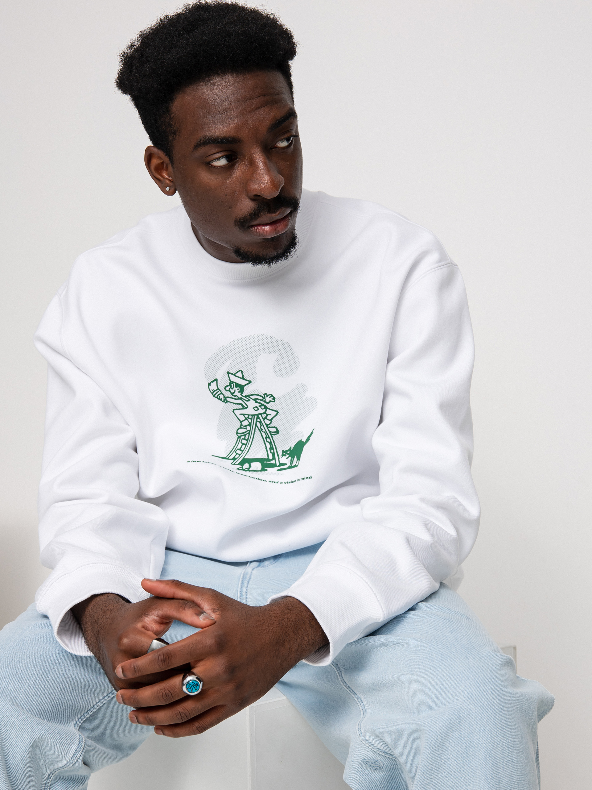 Carhartt WIP Lucky Painter Sweatshirt - white (white/bonsai)