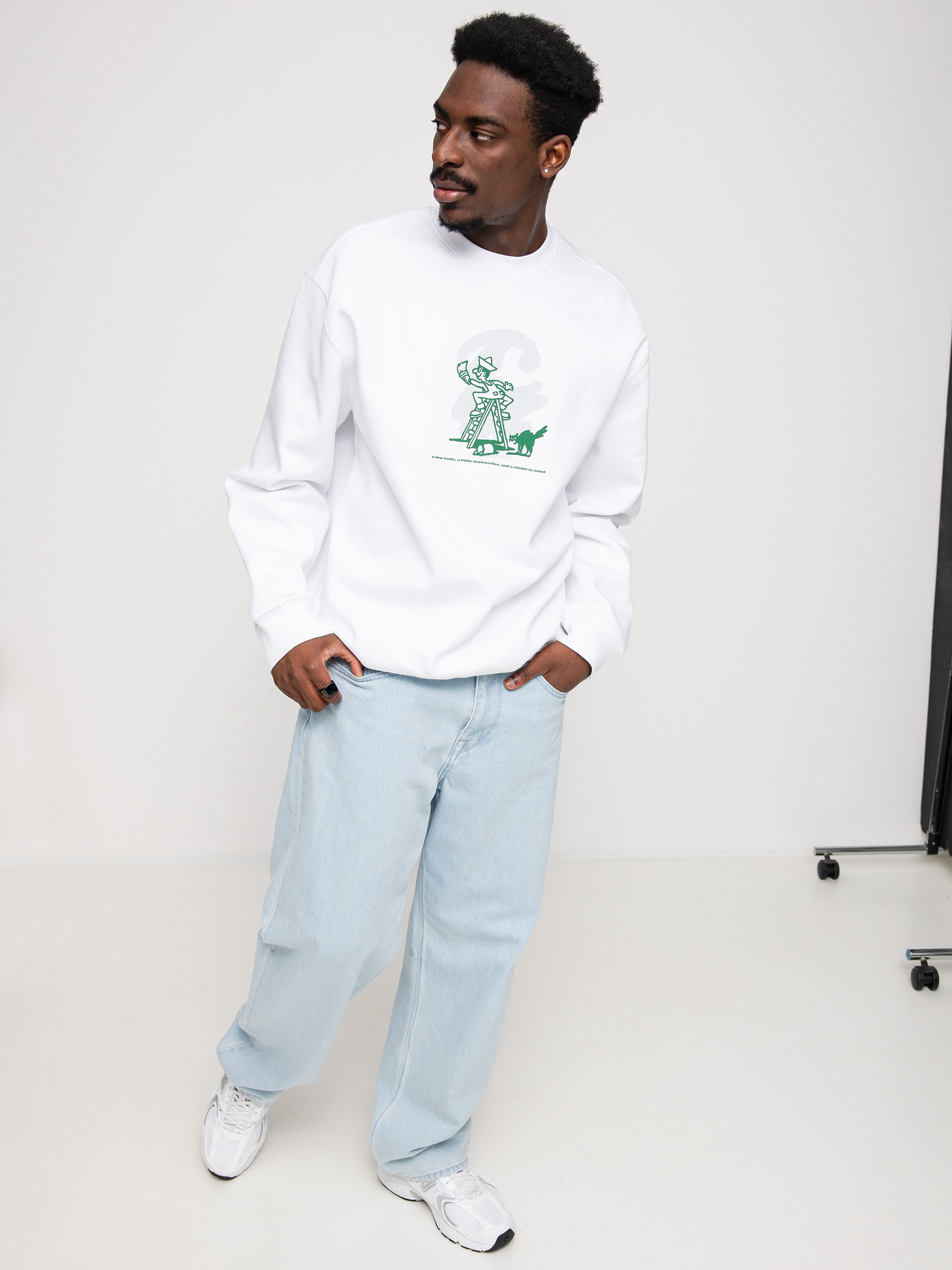 Carhartt WIP Lucky Painter Sweatshirt - white (white/bonsai)