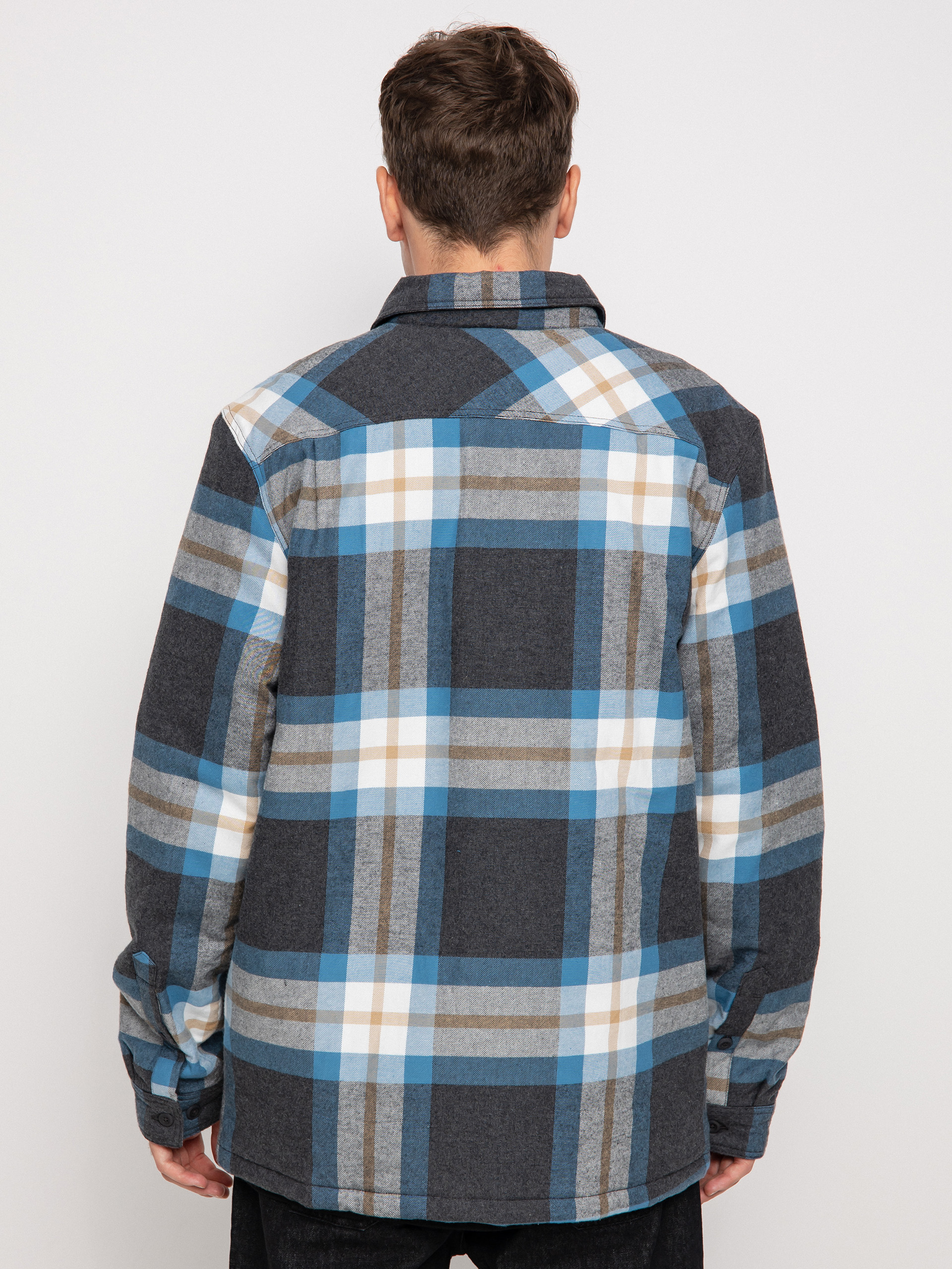 Patagonia Insulated Organic Cotton Fjord Flannel Jacket (forestry/ink black)