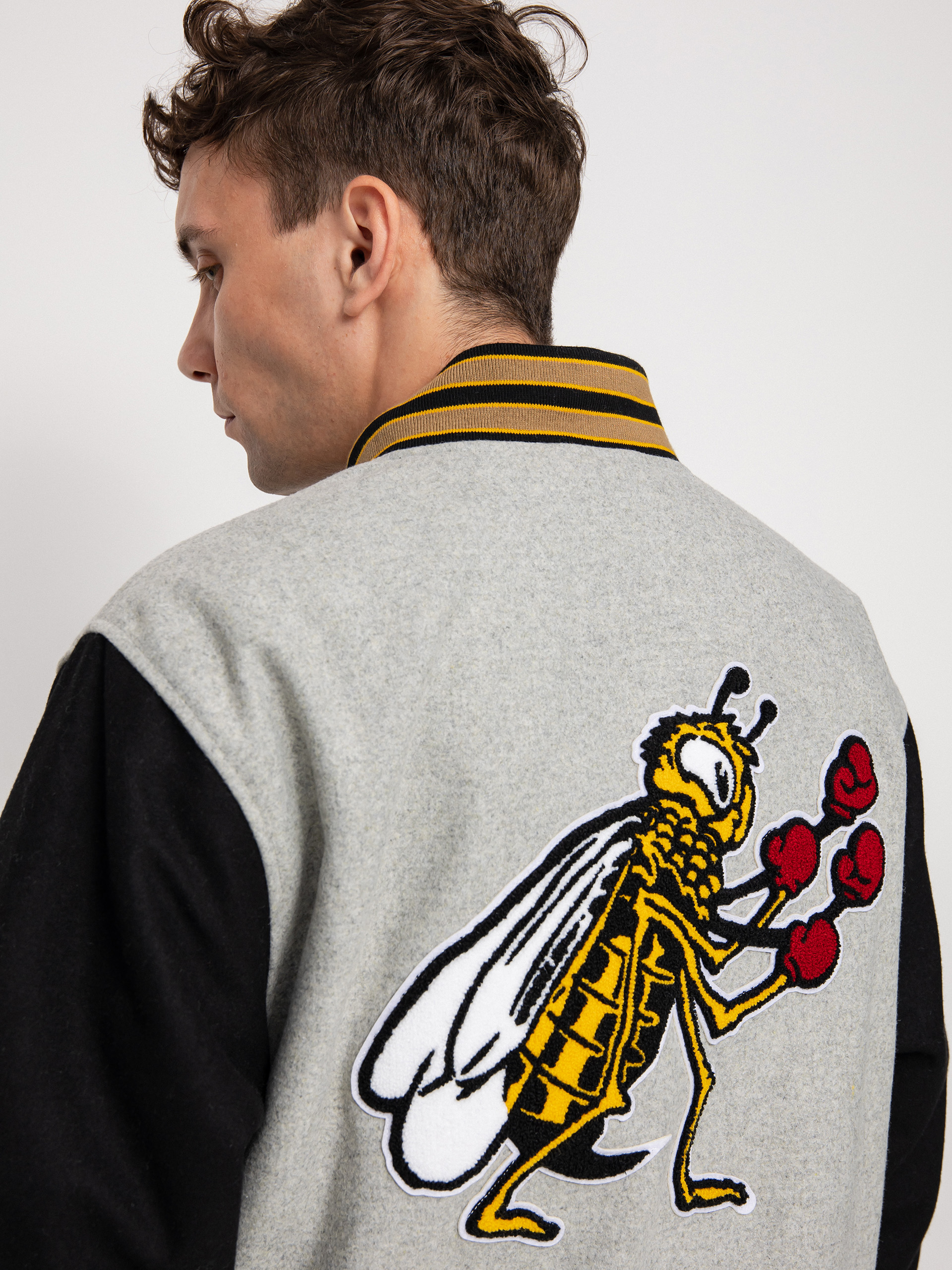 Vans Checkerboard Research Varsity Jacket (checkerboard research charcoal heather/b)