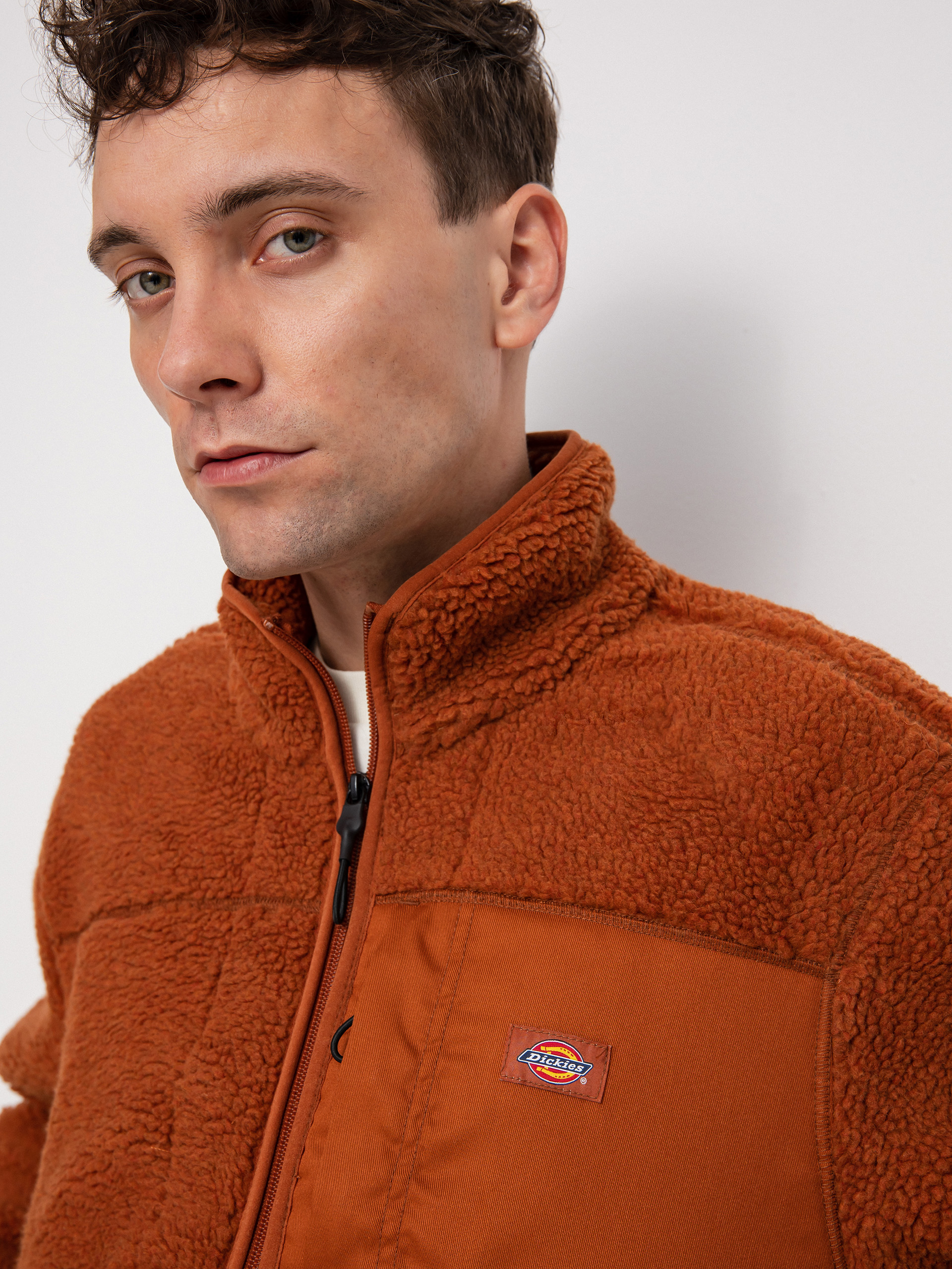 Mens Dickies Red Chute Sherpa Fleece  (gingerbread)