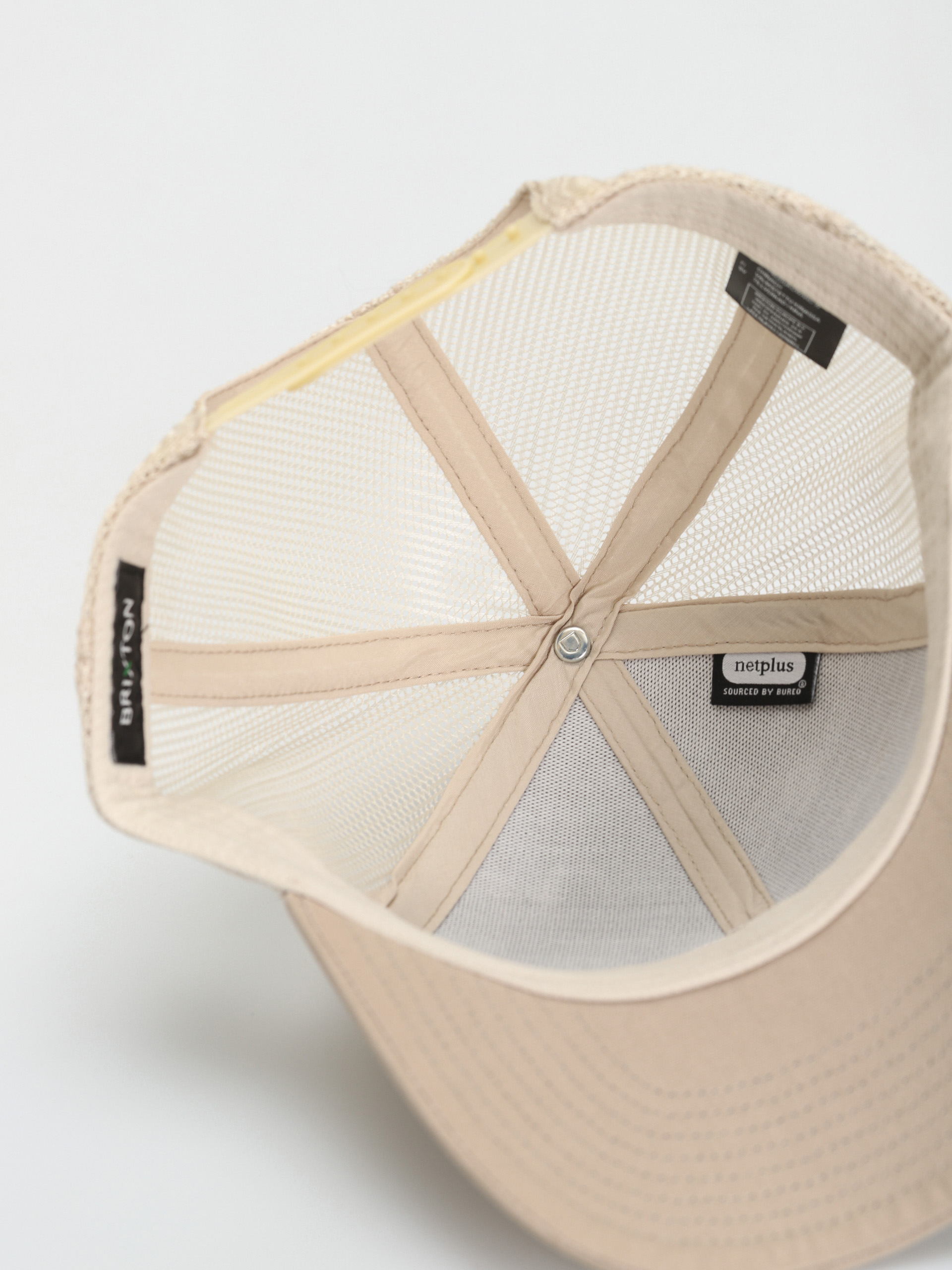 Brixton Rival Stamp Crossover Trucker Hat - Men's Hats in Mahogany White