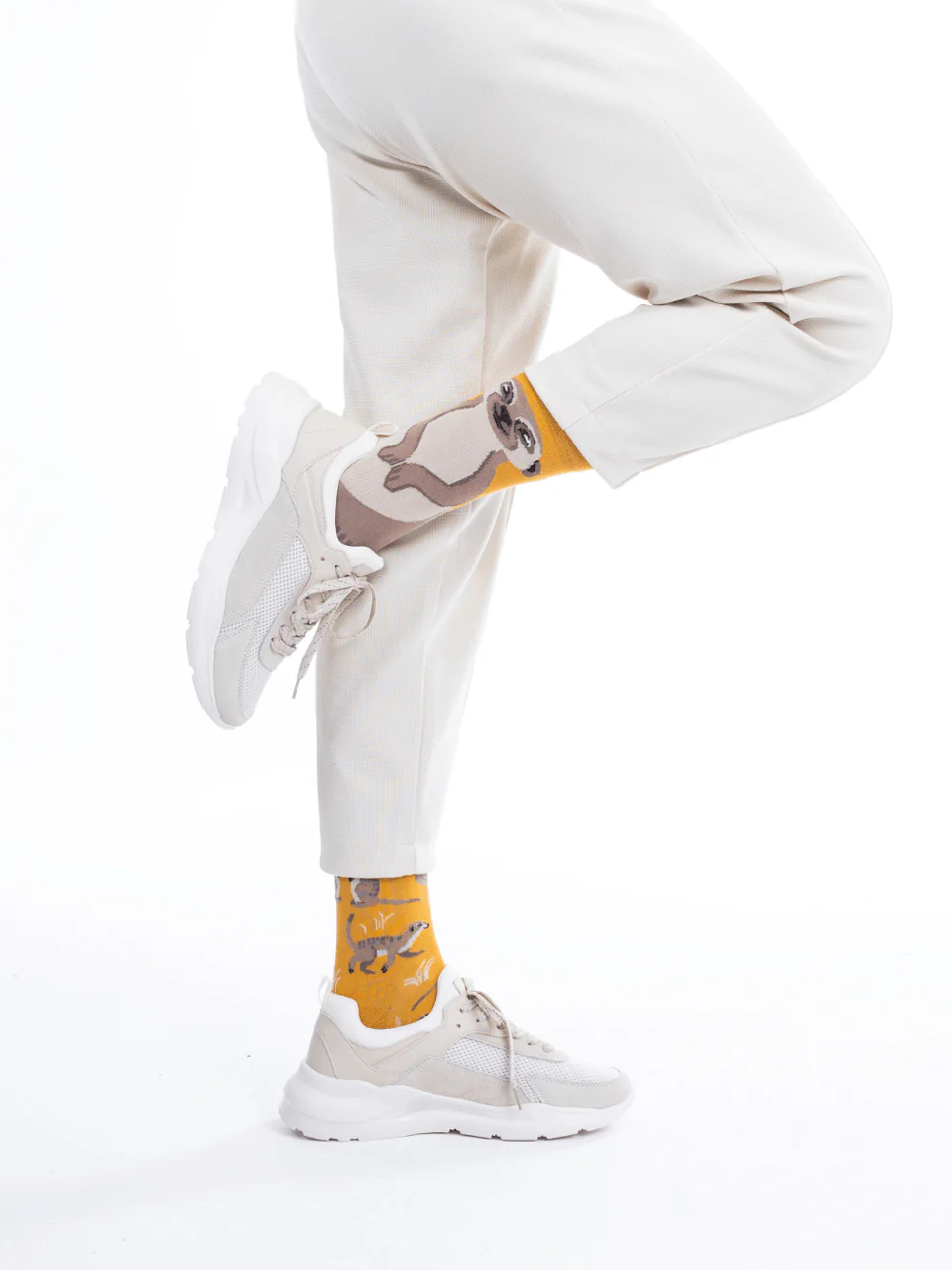 Many Mornings The Meerkat Socks (yellow/brown)