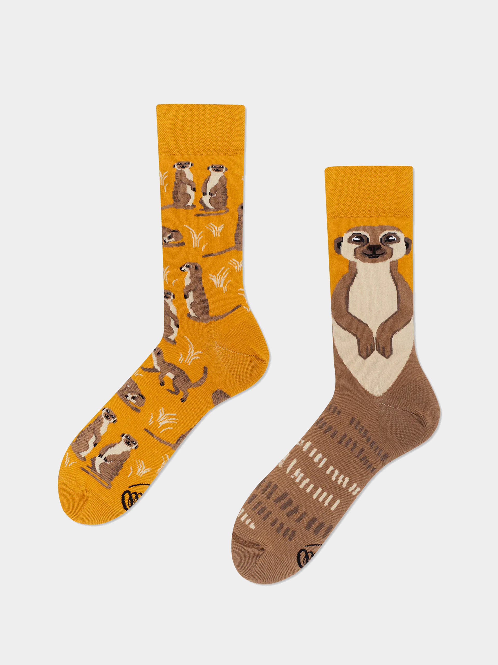 Many Mornings The Meerkat Socks (yellow/brown)