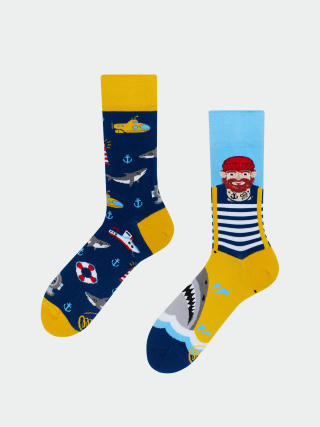 Many Mornings Fishers Tale Socks (blue/yellow)