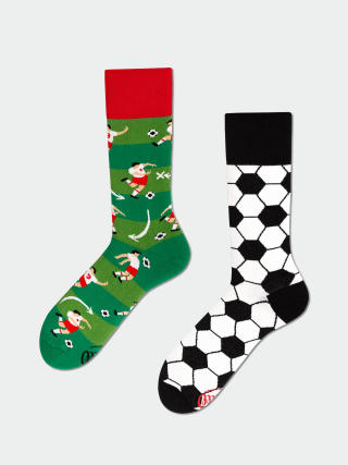 Many Mornings Football Fan Socks (green/black/white)