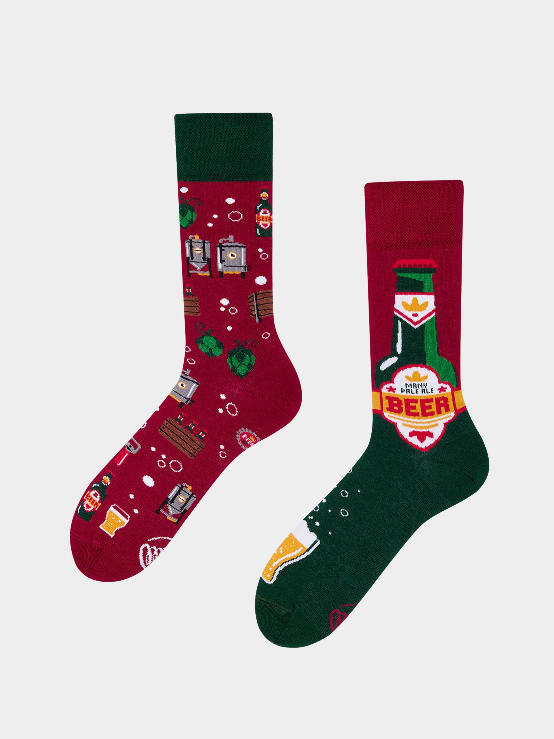 Many Mornings Many Pale Ale Socks (burgundy/green)