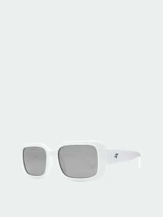 Volcom True Sunglasses (gloss white/gray silver flash)