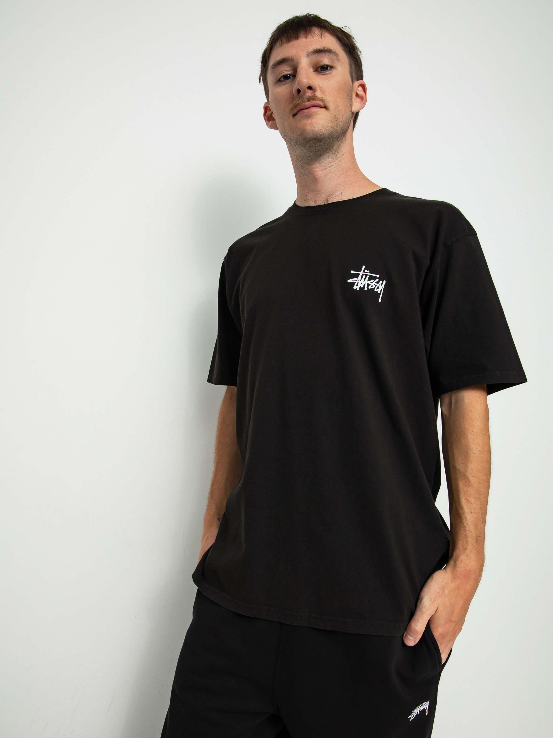 Stussy Basic Pig. Dyed T-shirt (black)