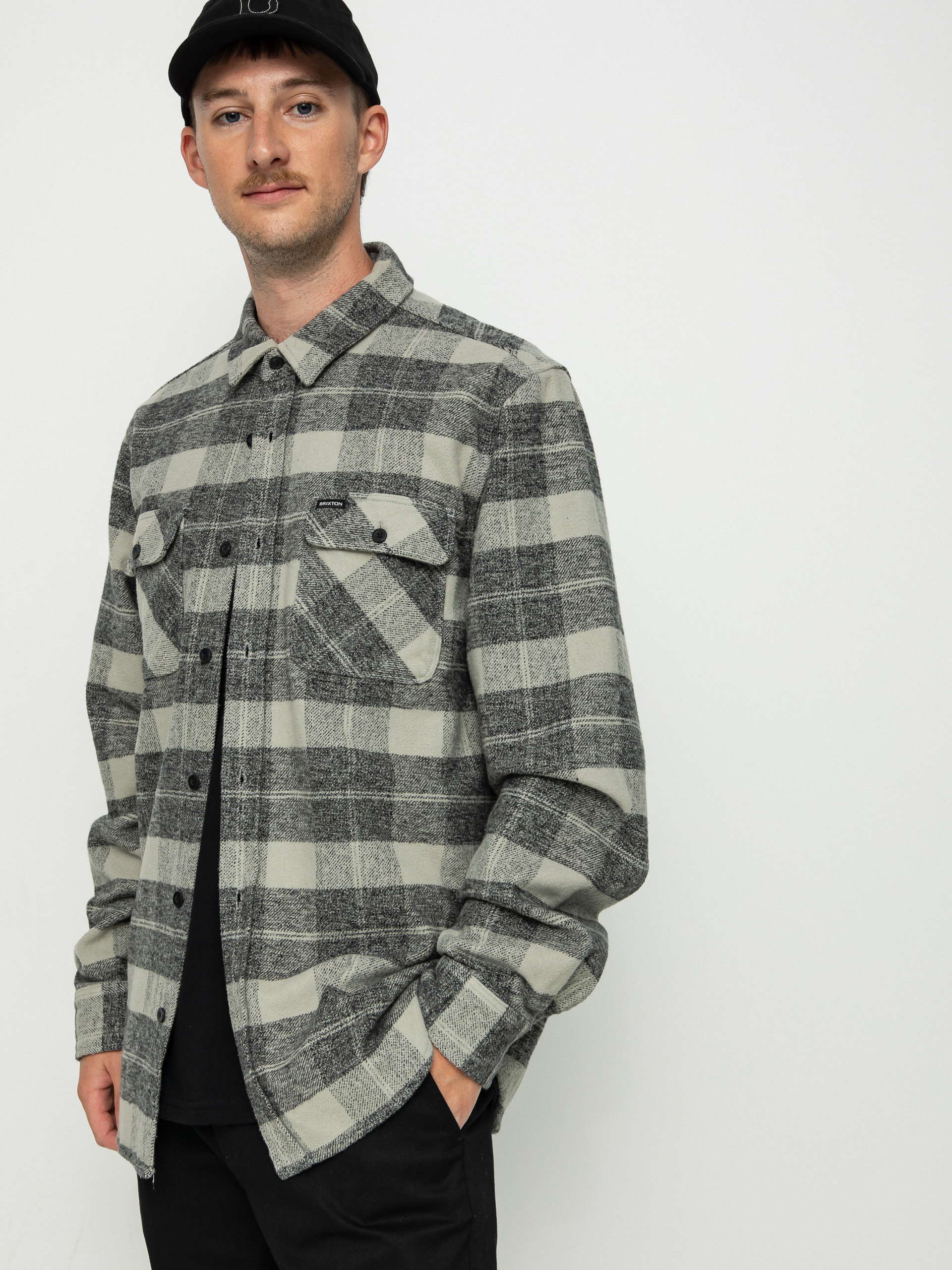 Brixton Bowery Heavy Weight Ls Shirt (black/charcoal)