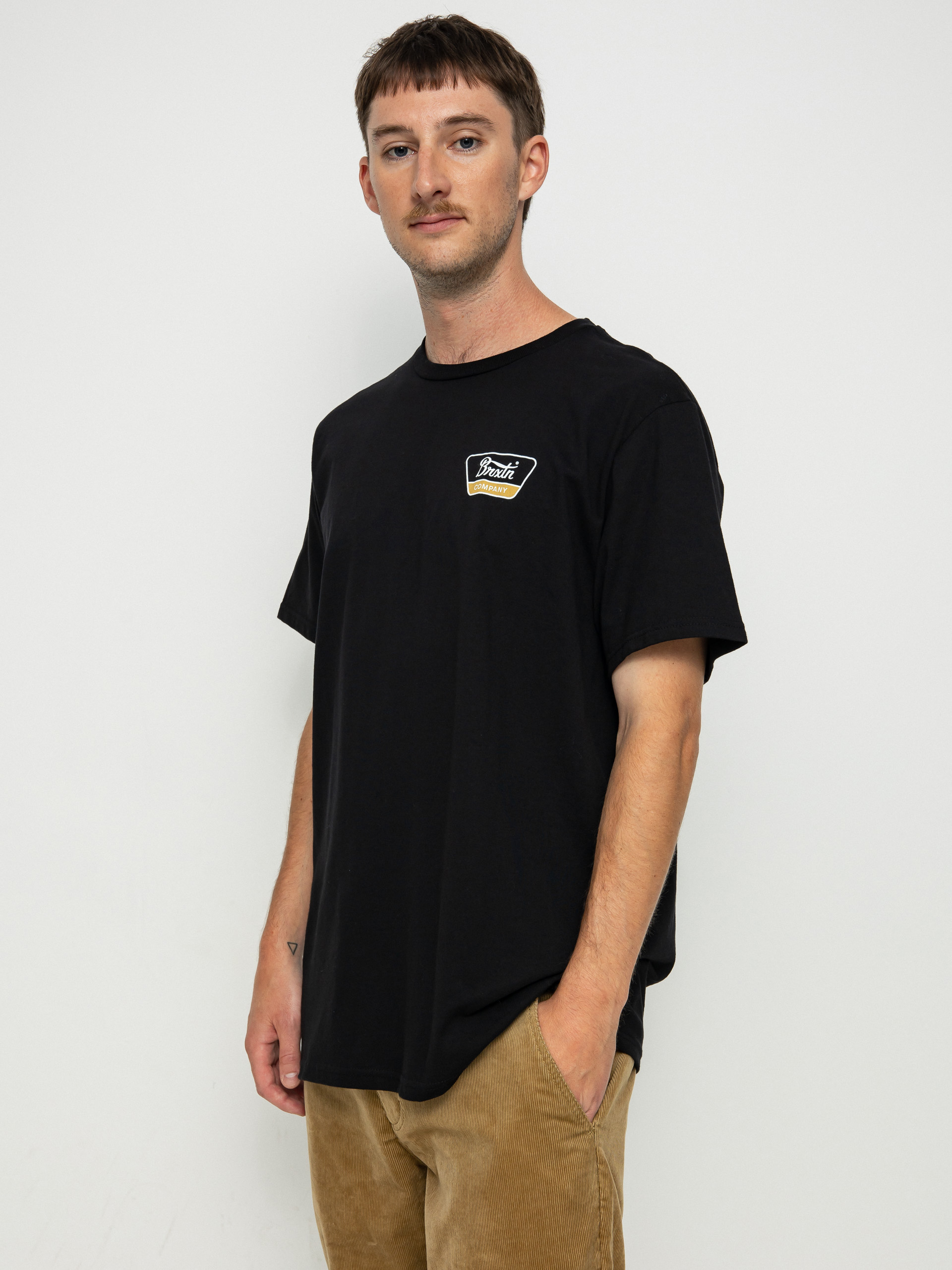 Brixton Linwood T-shirt (black/white/gold)