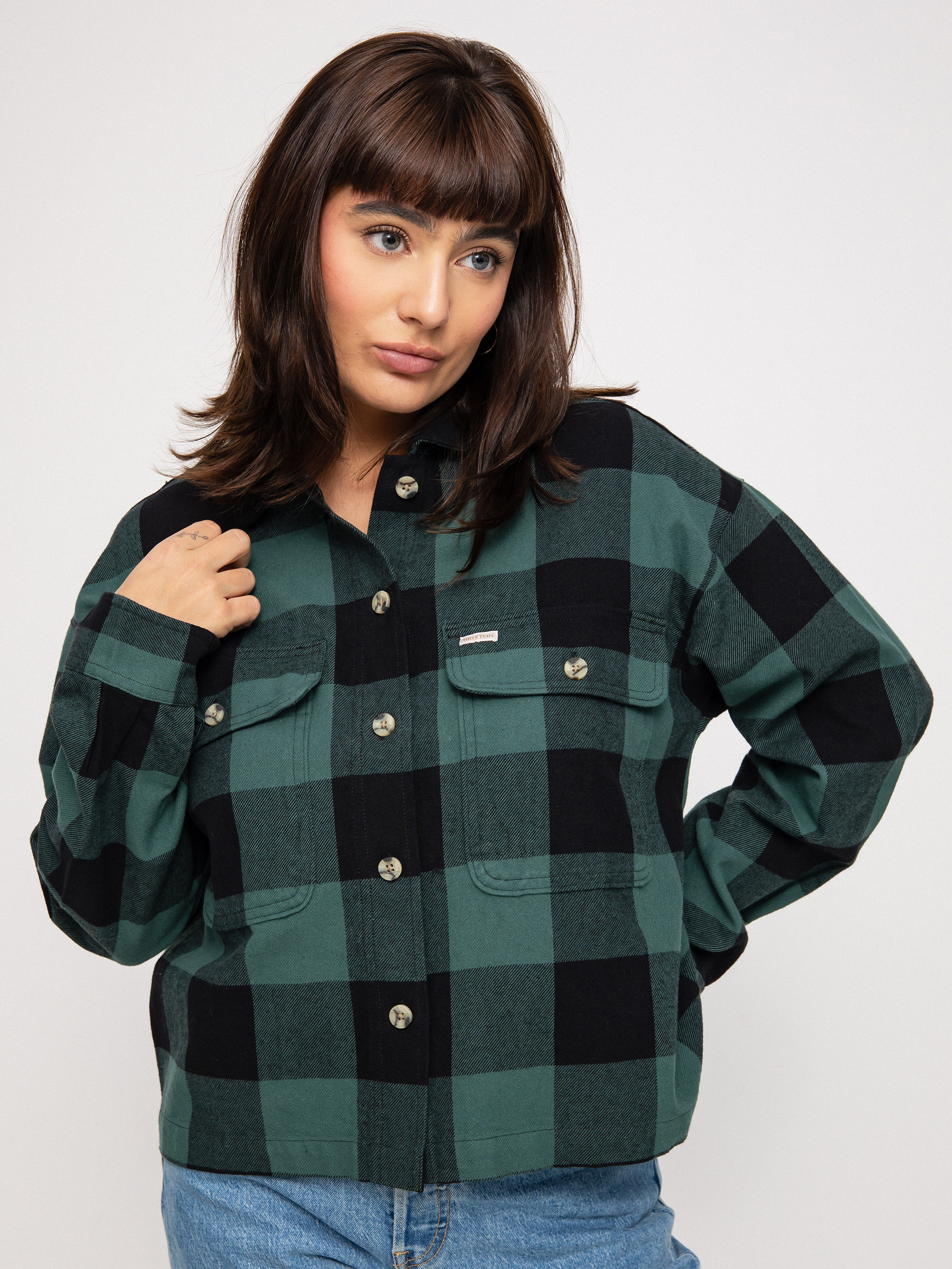 Brixton Bowery Flannel Ls Shirt Wmn (emerald)