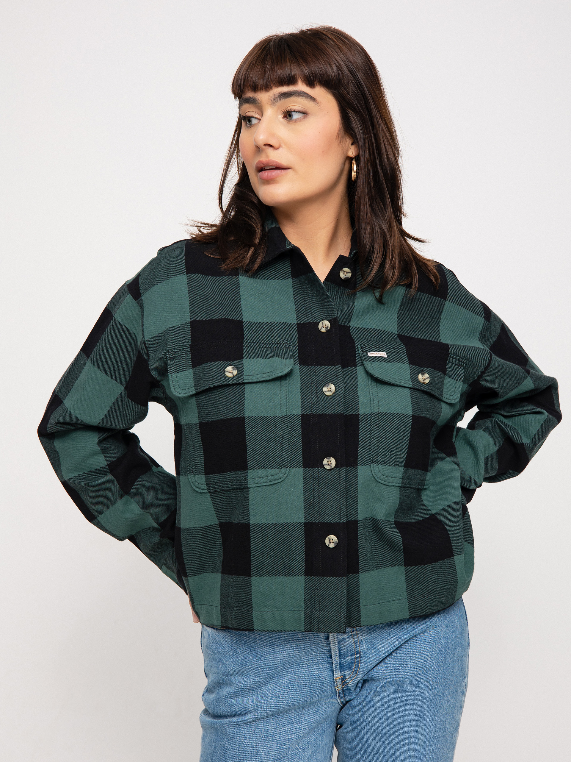 Brixton Bowery Flannel Ls Shirt Wmn (emerald)