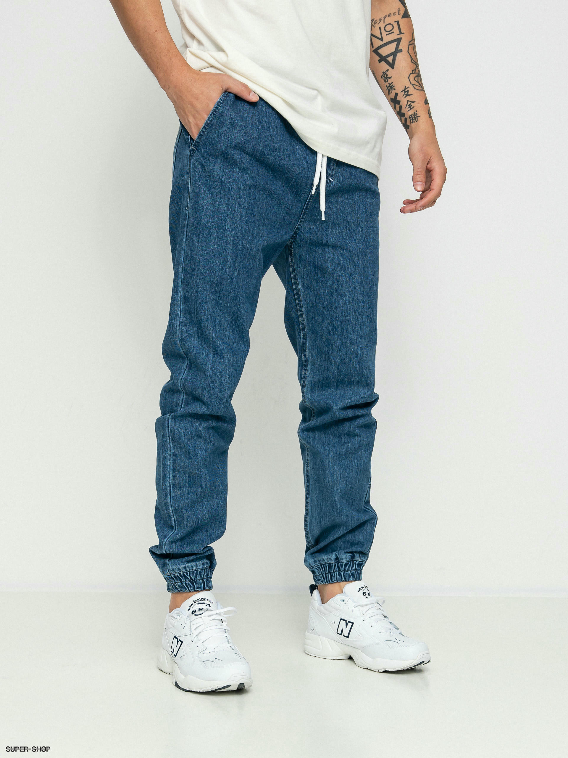 Mens Elastic Workout Pocket Trousers Casual Denim Jeans Jogger Pants  Sweatpants | eBay