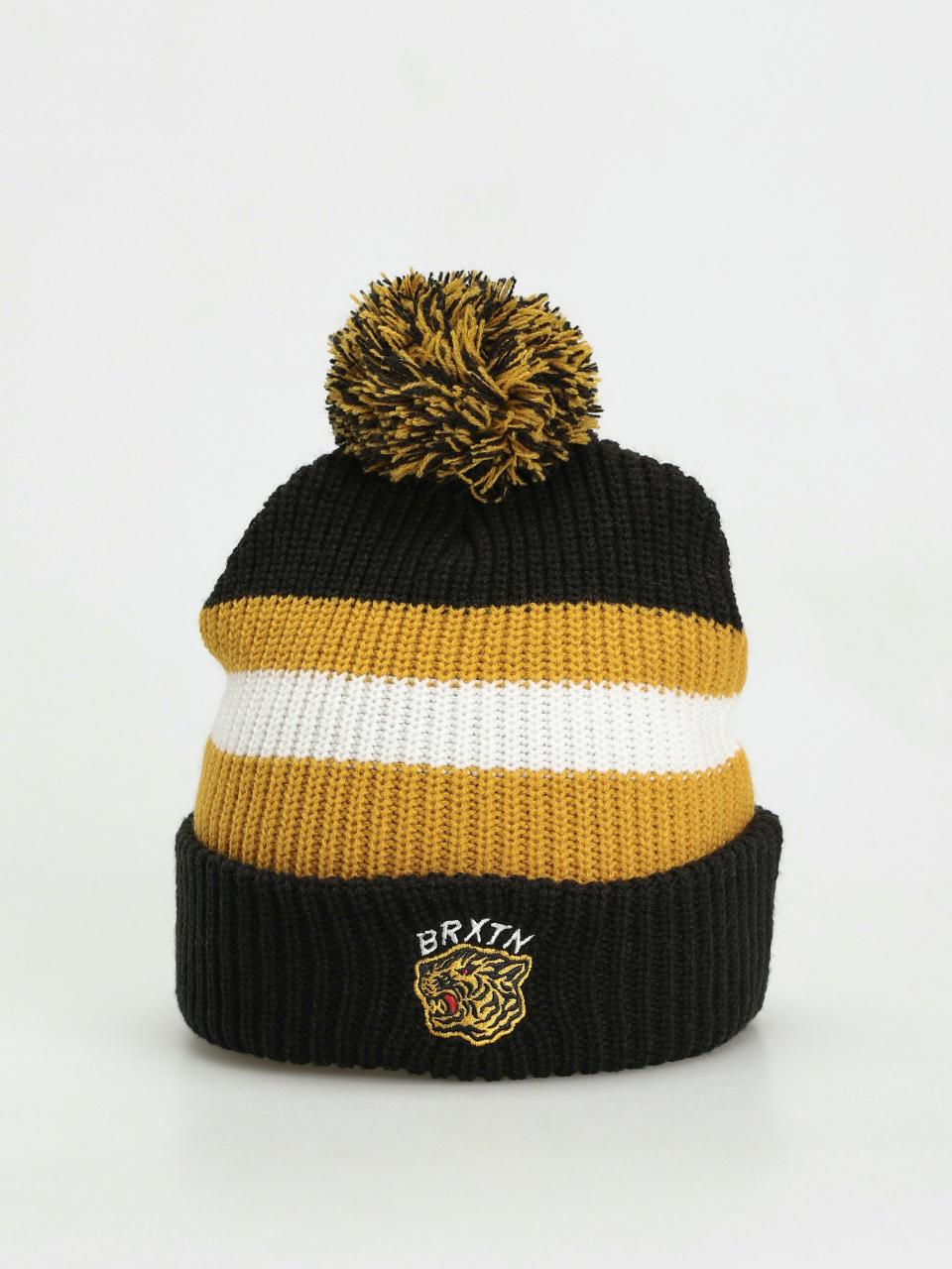 Brixton Kit Pom Beanie (black/off white/bright gold)