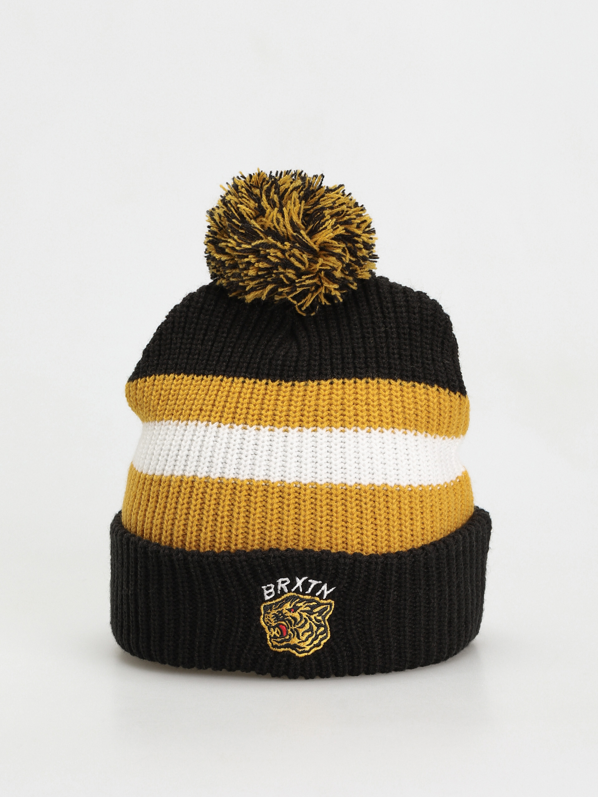 Brixton Kit Pom Beanie (black/off white/bright gold)