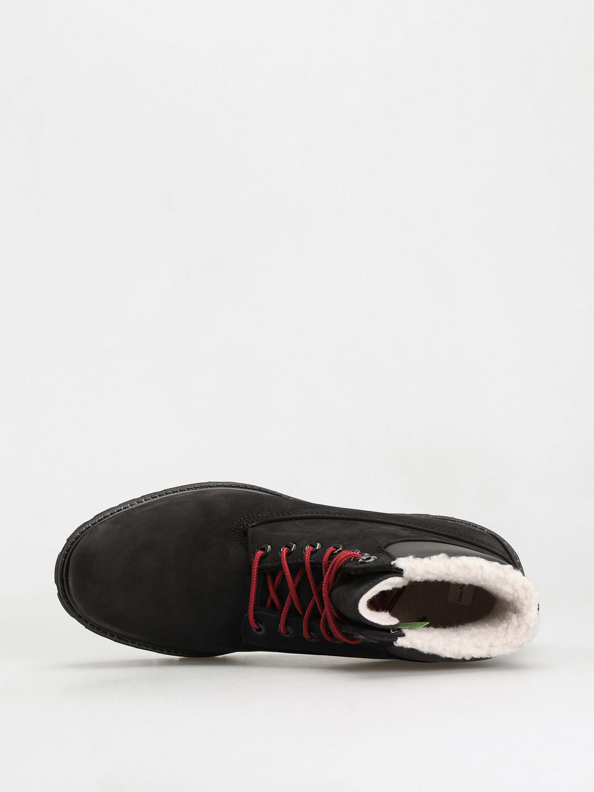 Timberland 6 In Premium Fur/Warm Lin Shoes (black nubuck/red)